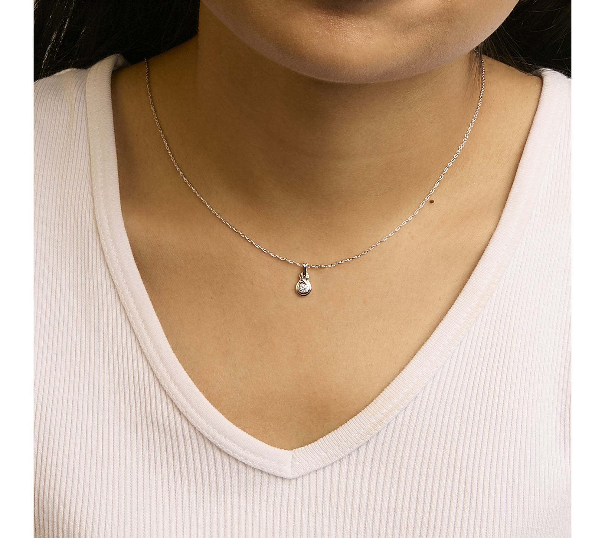 Haus of Brilliance Lab Grown Diamond Accent Necklace, Sterling