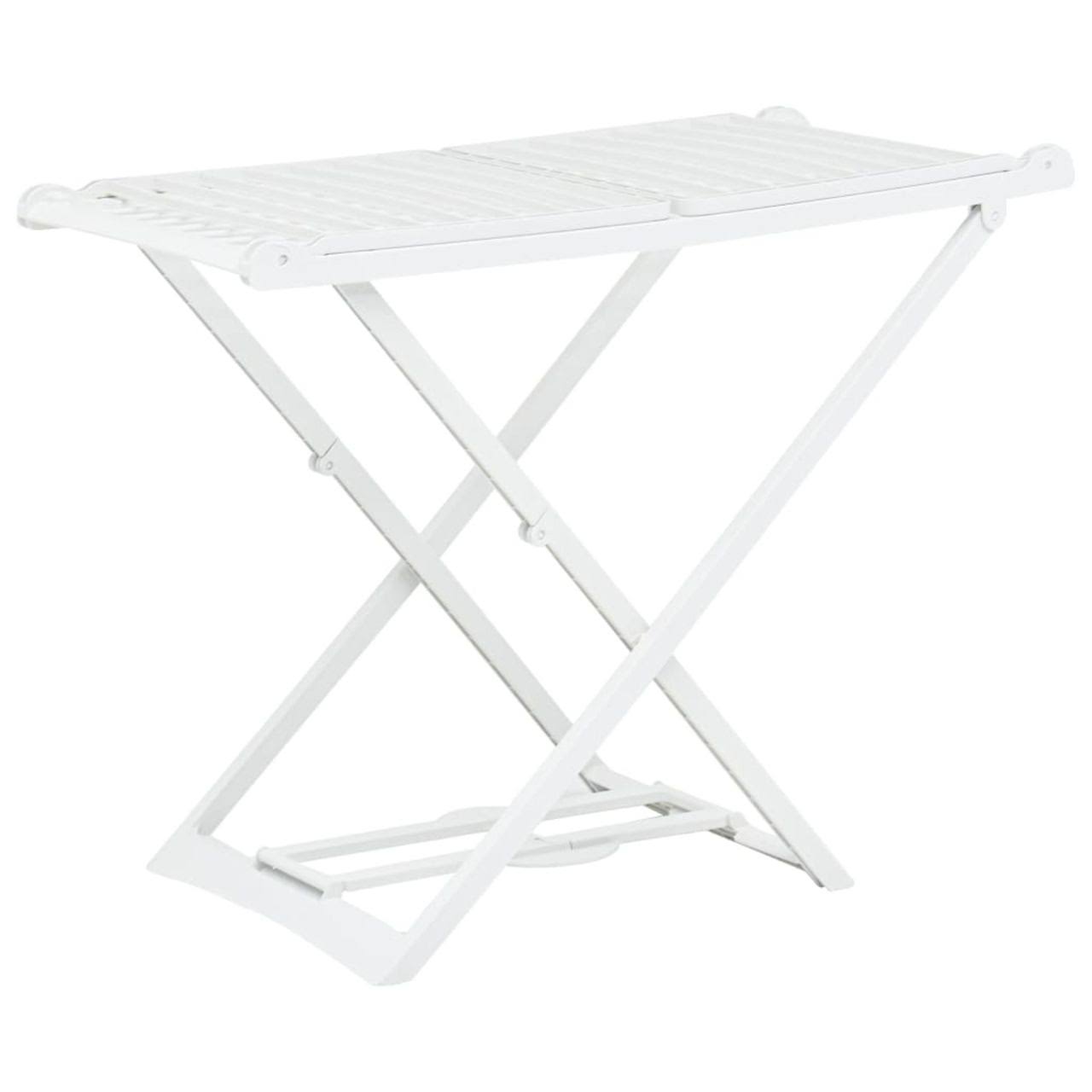 vidaXL Folding Clothes Dry Rack White Plastic, 48817