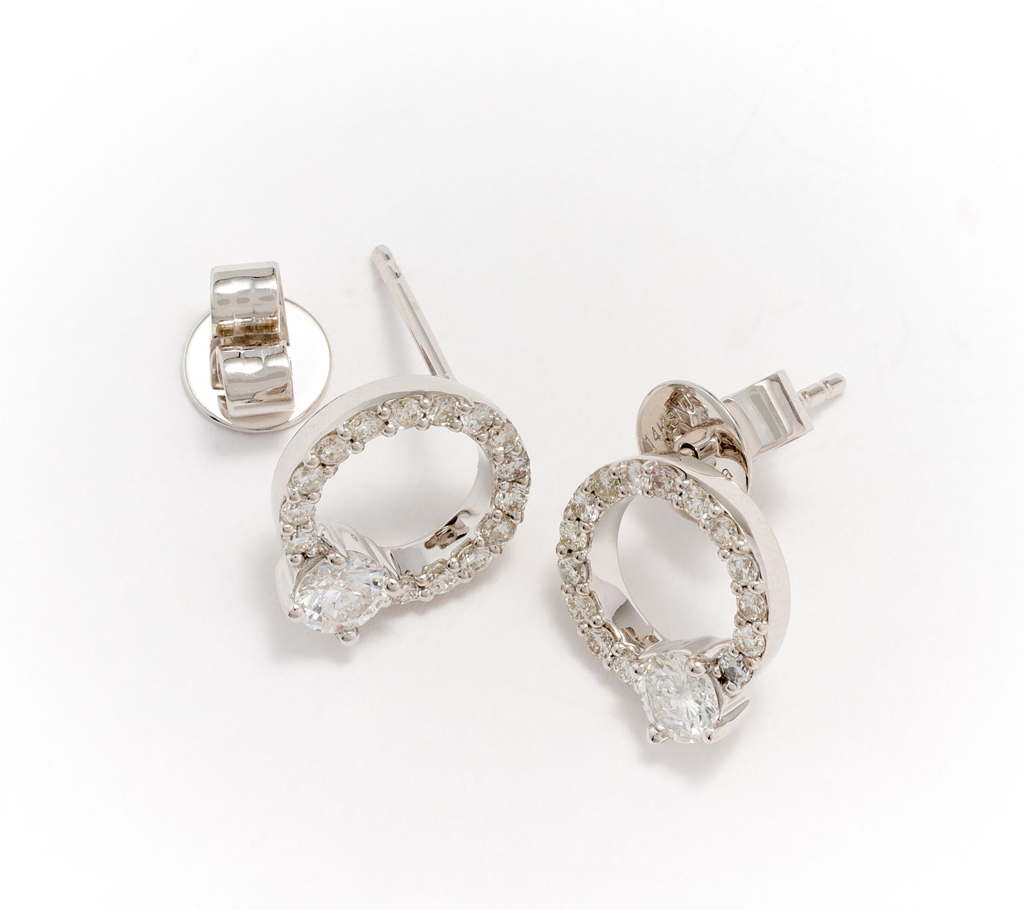 Affinity Diamonds Round Statement Earrings, .75cttw, 14K