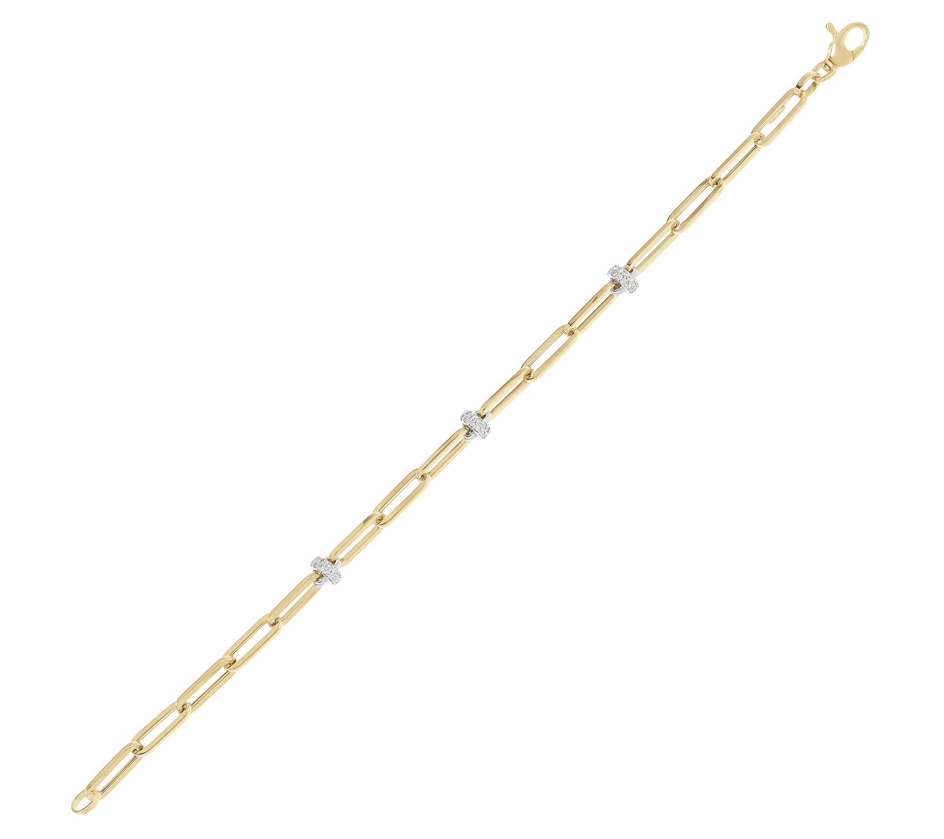 Alberto Milani Diamond Accent Paperclip Bracelet, 14K, 6.0g