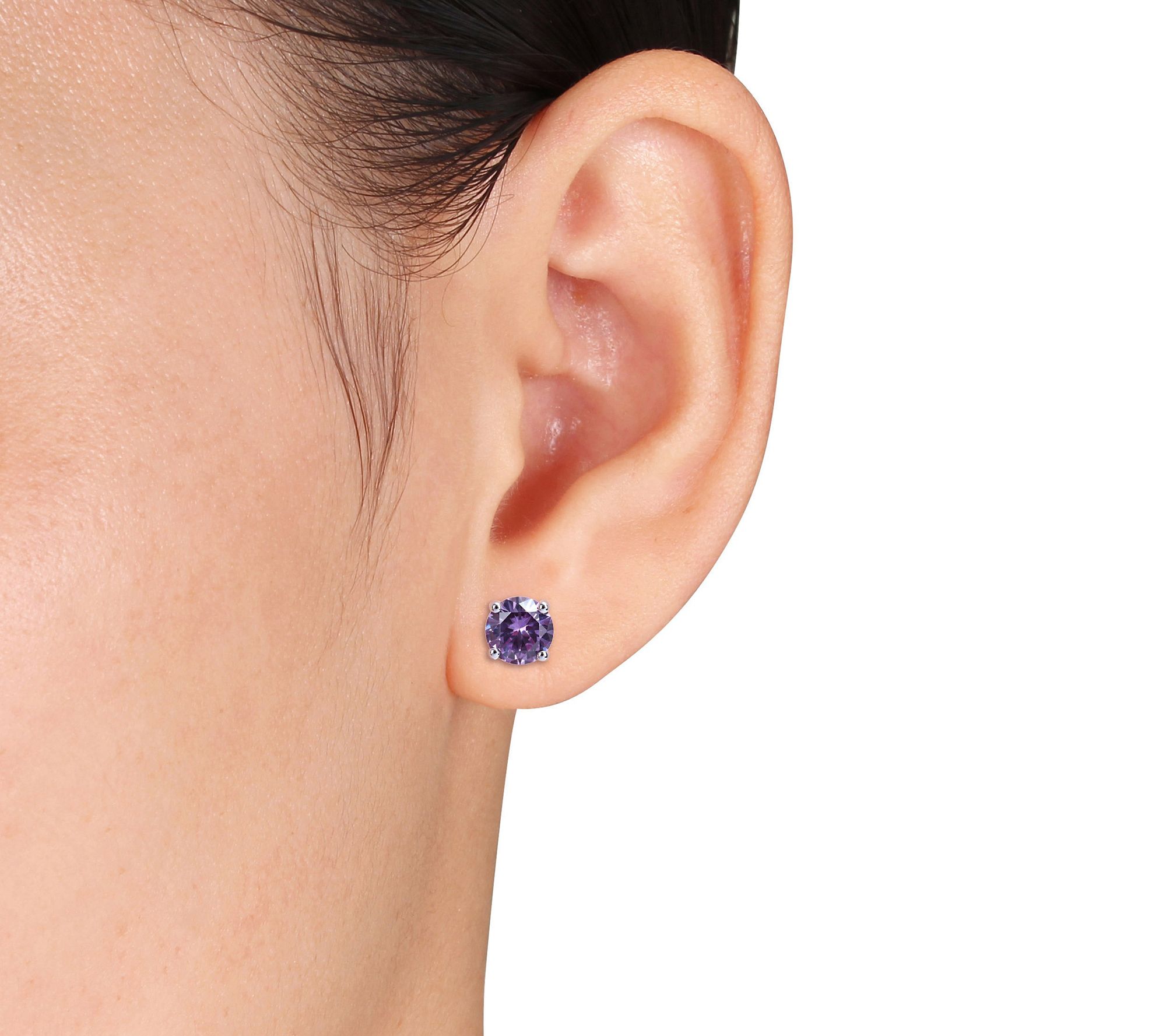 Sterling Silver Simulated Alexandrite Earrings & Necklace Set