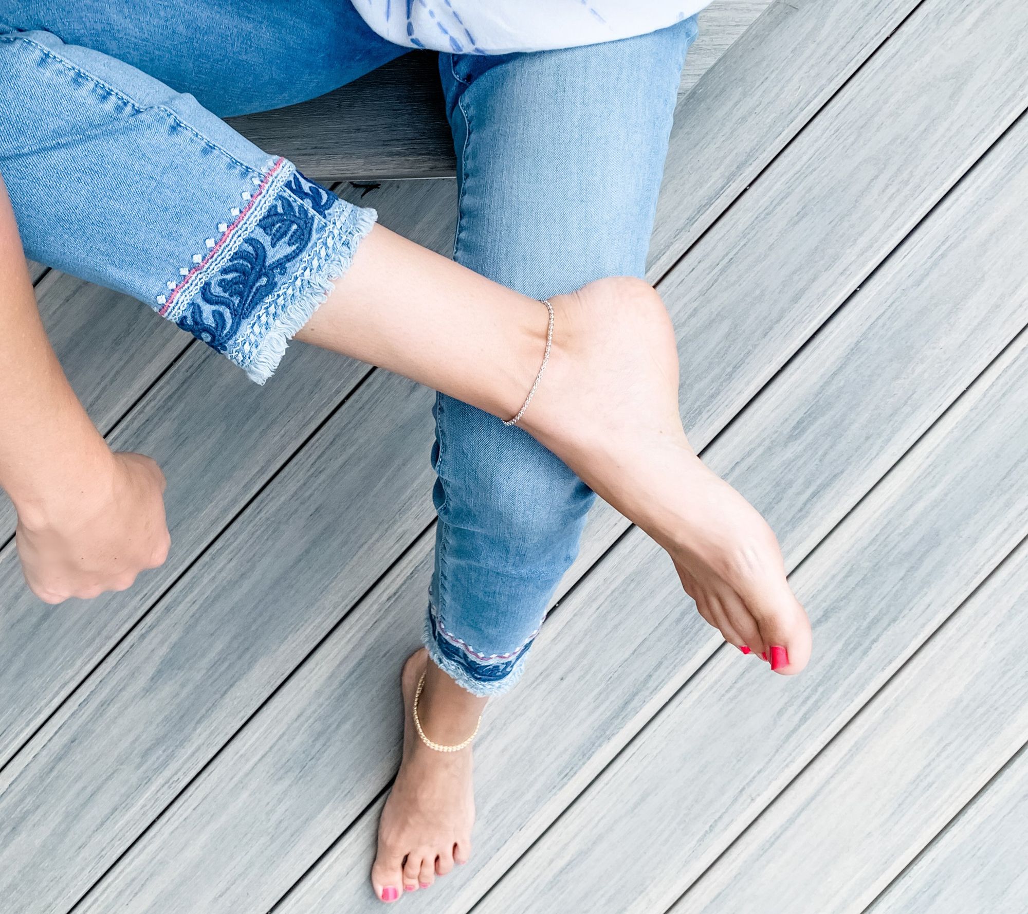 Diamonique 6.70 cttw Sterling Caged Tennis Ank le Bracelet