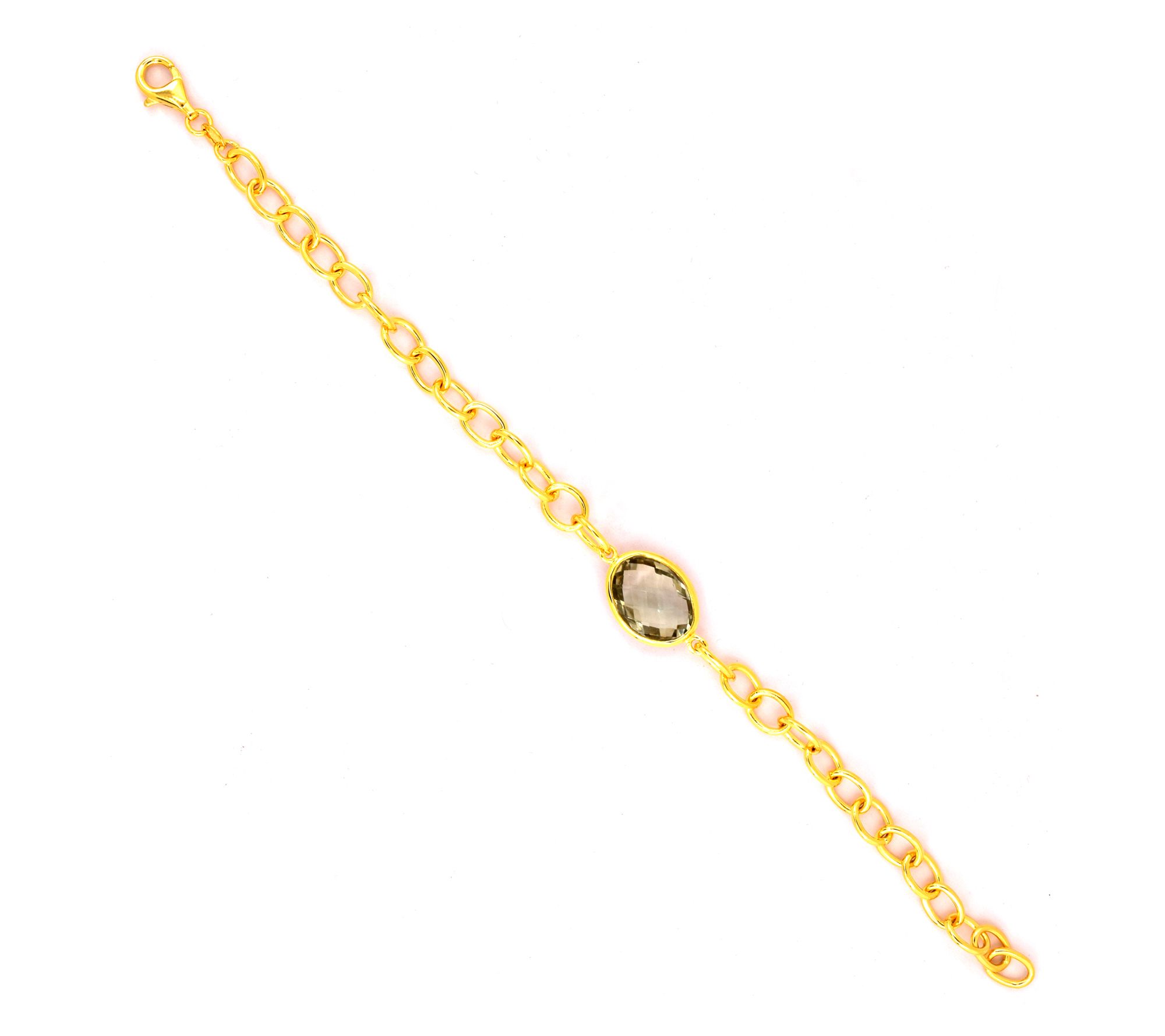 Affinity Gems Prasiolite Bracelet, 14K Gold Plated
