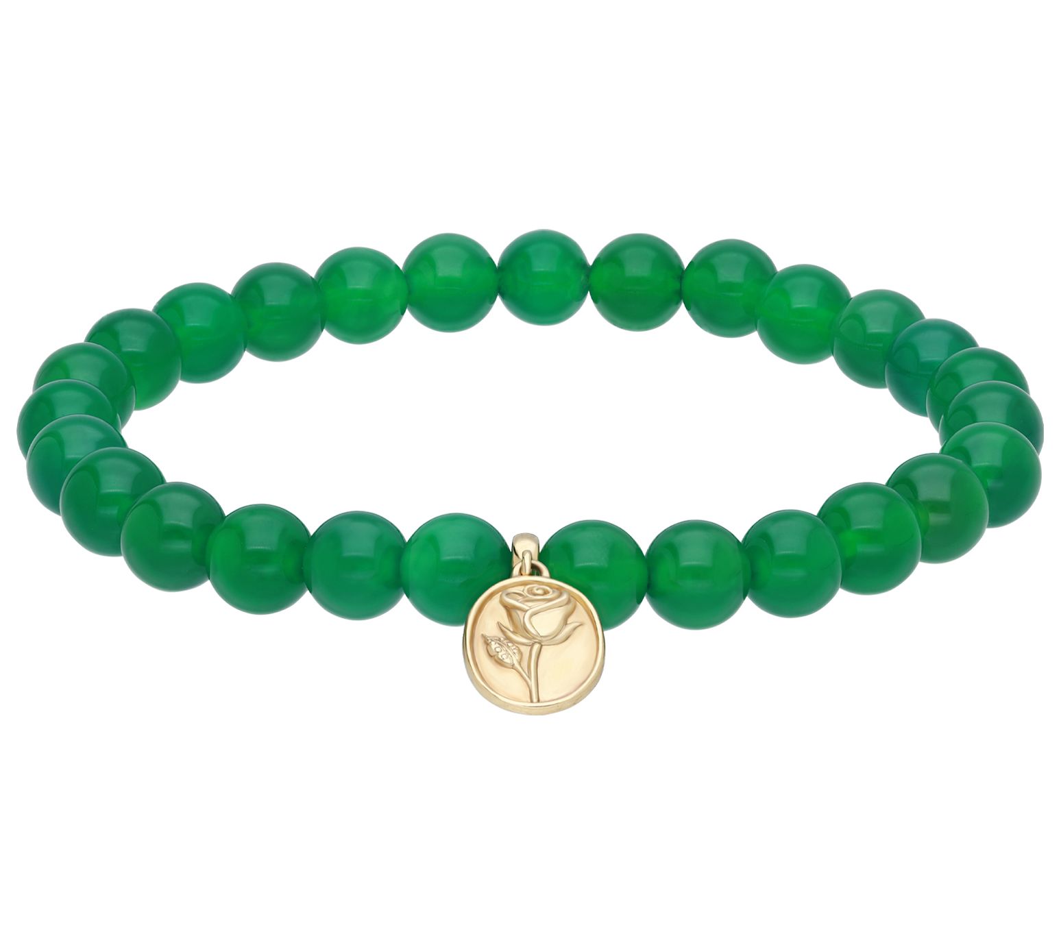 Elyse Ryan 14K Gold Clad Chalcedony Beaded Stre tch Bracelet