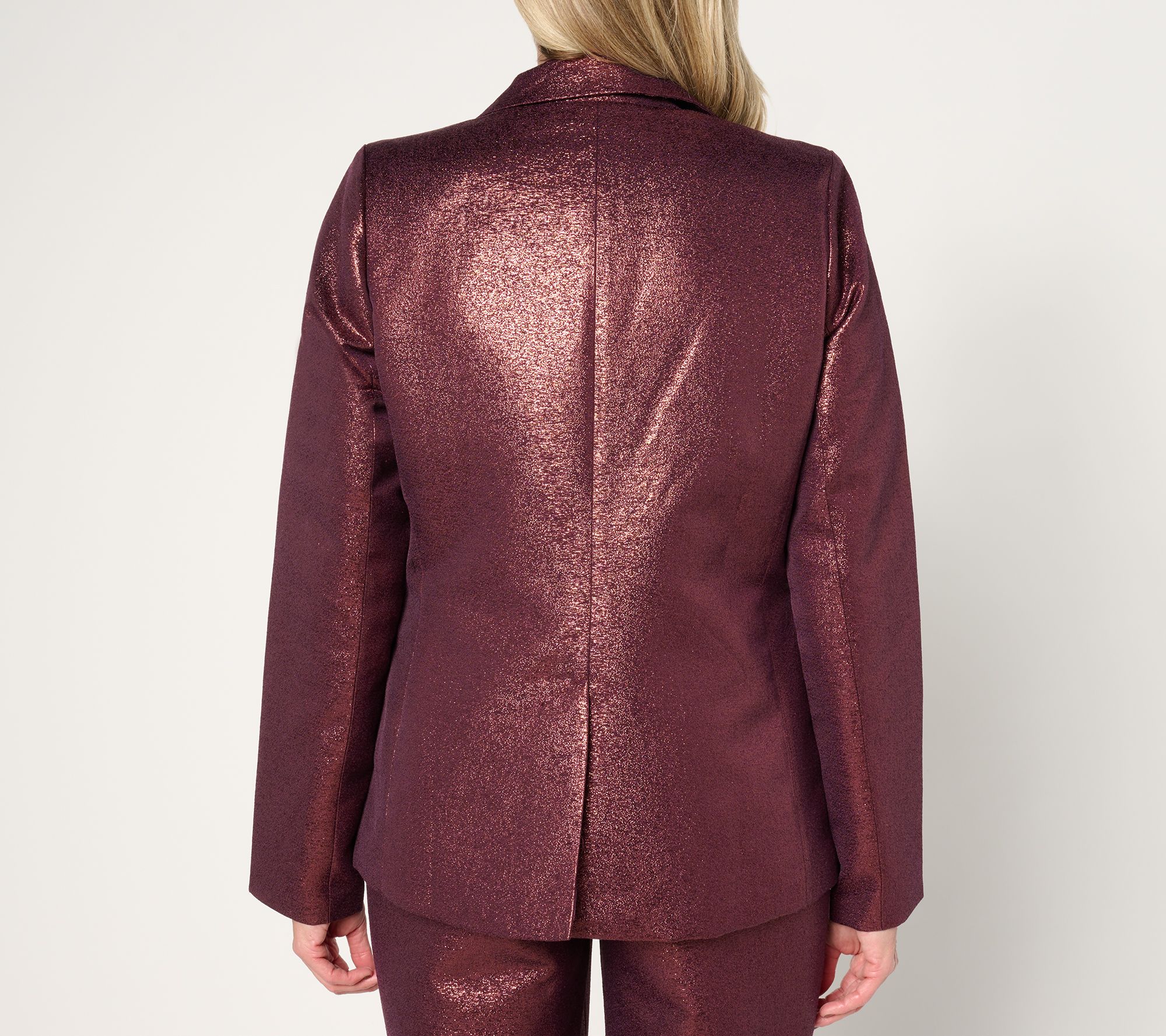 Joan Rivers Red Carpet Regular Metallic Shimmer Blazer