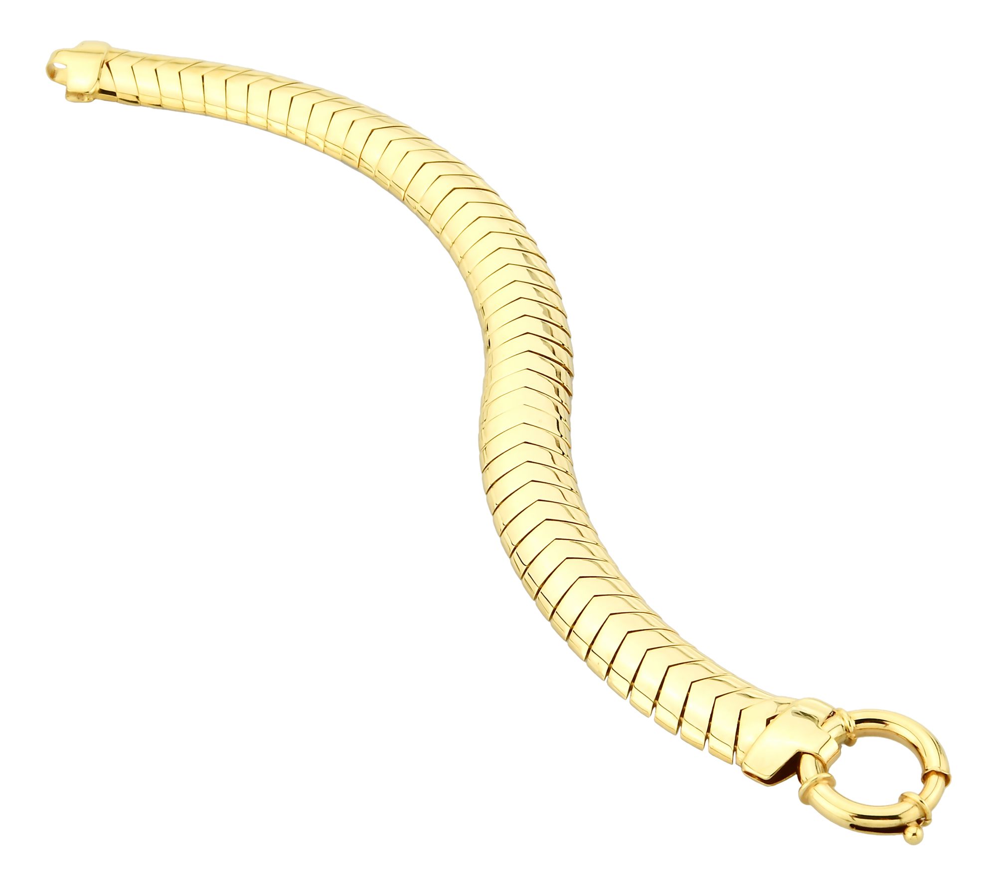 Adorna 14K Gold Chevron Snake Chain Bracelet