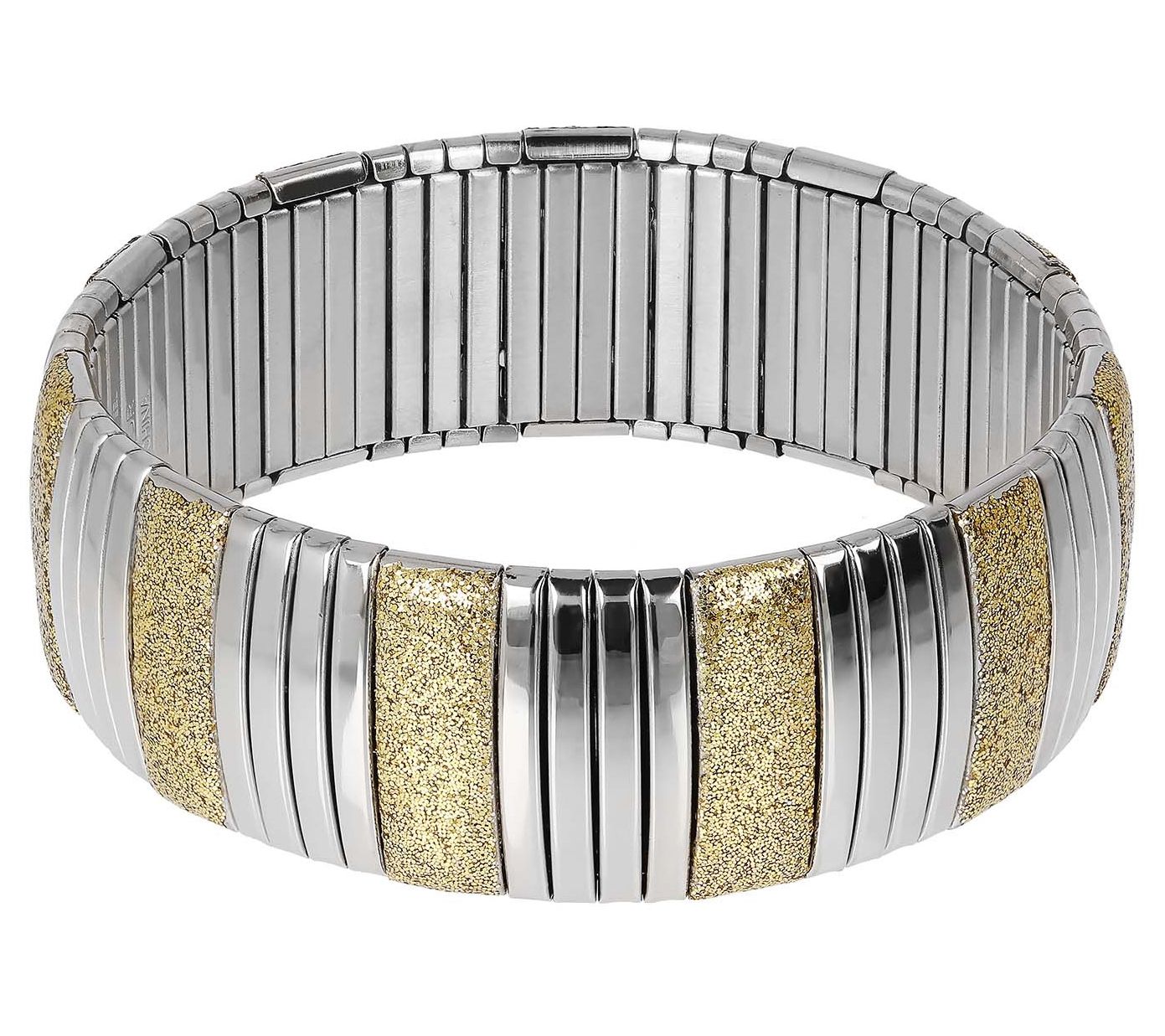 Steel By Design Wide Glitter Stretch Bracelet