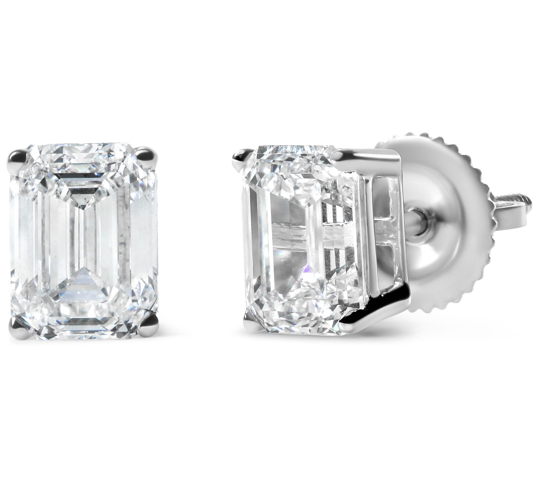Haus of Brilliance Emerald Cut Lab-Grown Diamond Earrings, 14