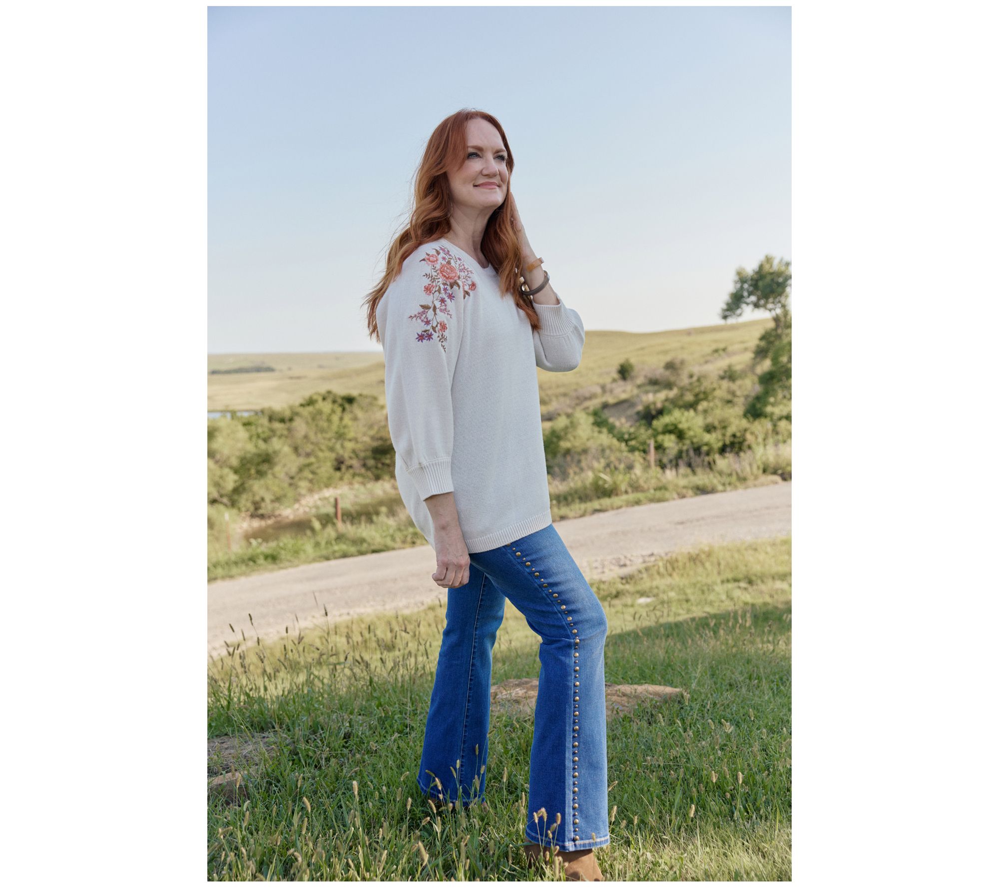 Ree by The Pioneer Woman Embroidered Pullover Sweater