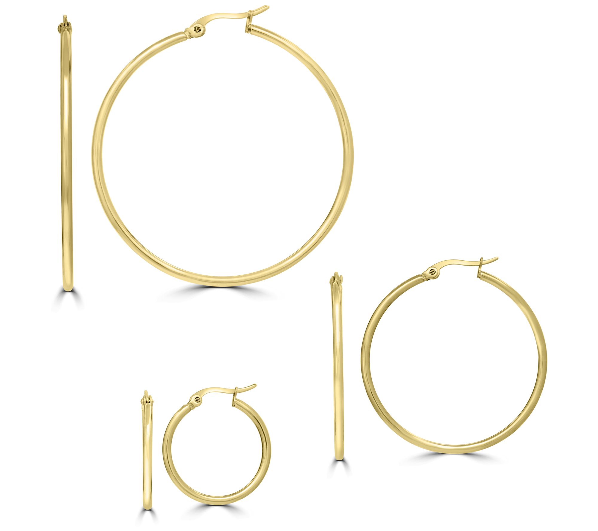 Steel by Design Set of 3 Wire Hoop Earrings
