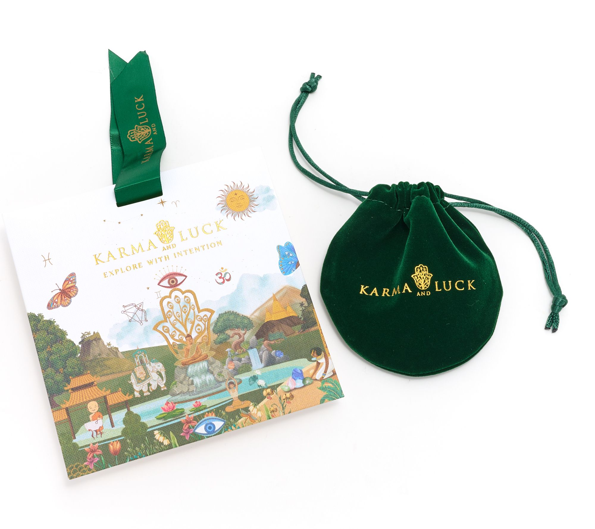 Karma and Luck Set of 2 Kalli Collection Bracelets, Eye & Lotus