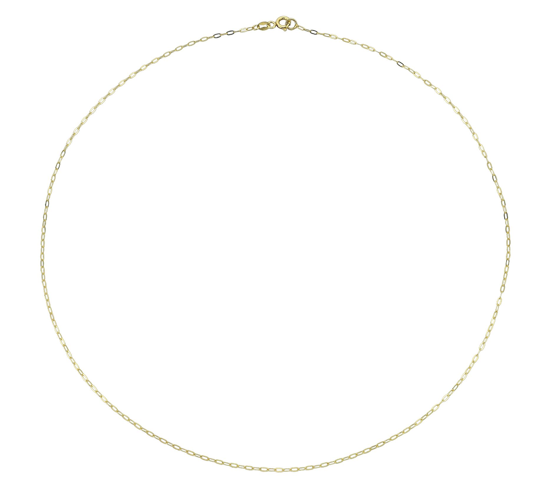 Adorna 14K Gold 1.25mm Solid Paperclip Chain Necklace