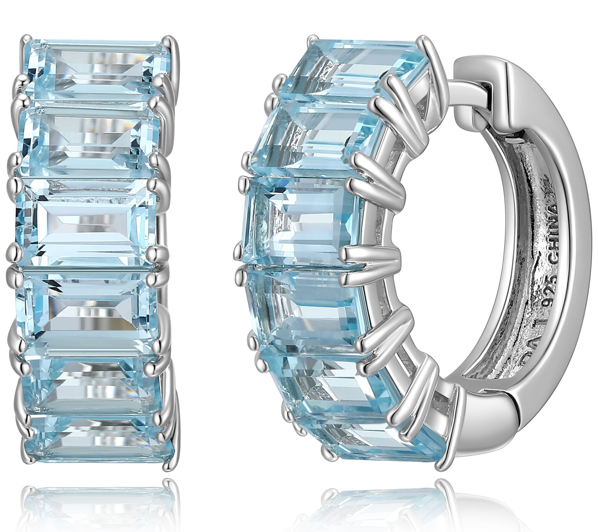 Affinity Gems Sky Blue Topaz Hoop Earrings, Sterling Silver