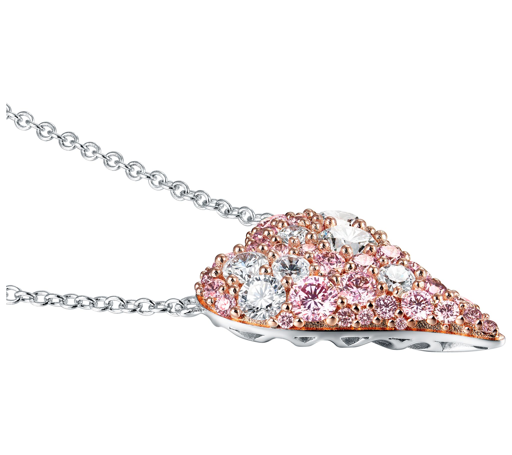 Diamonique x Jennifer Miller Pave Two-Tone Necklace, Sterling