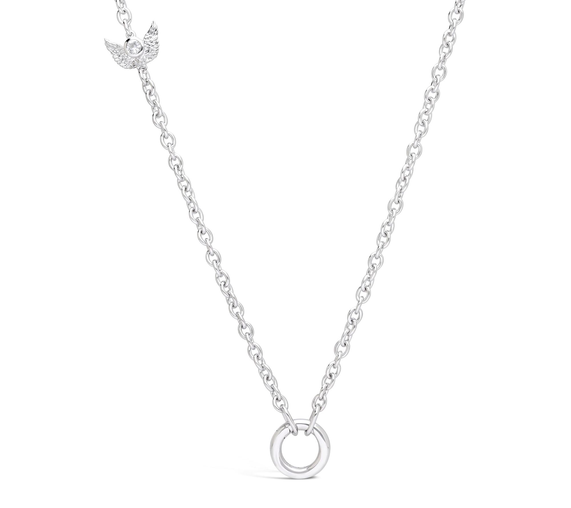 Goddaughters Sterling Angel on my Shoulder Charm Necklace