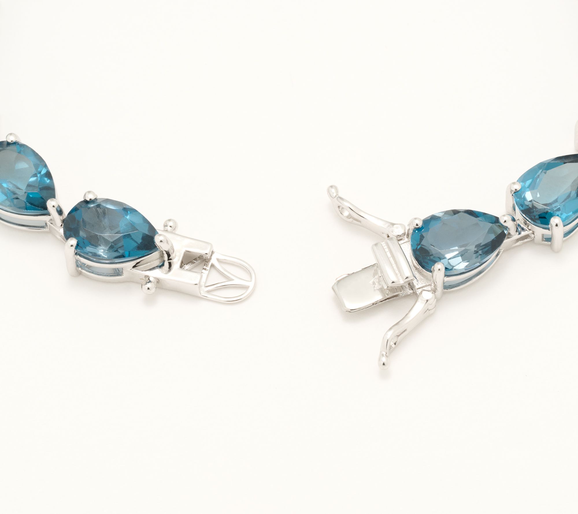 Affinity Gems Pear London Blue Topaz Tennis Bracelet Sterling Silver