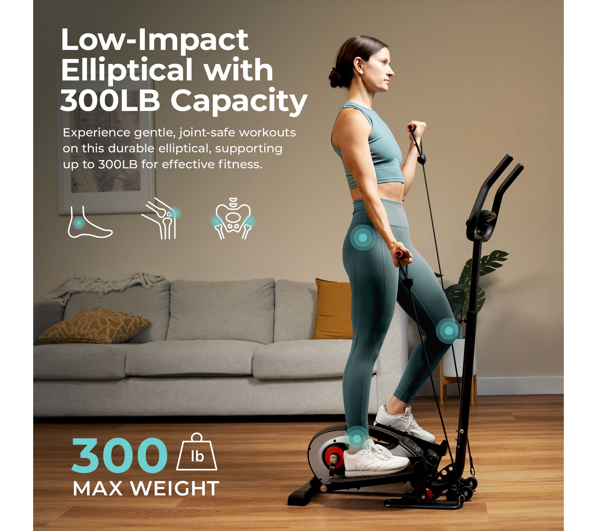 Sunny Smart Compact Elliptical w Elastic Bands