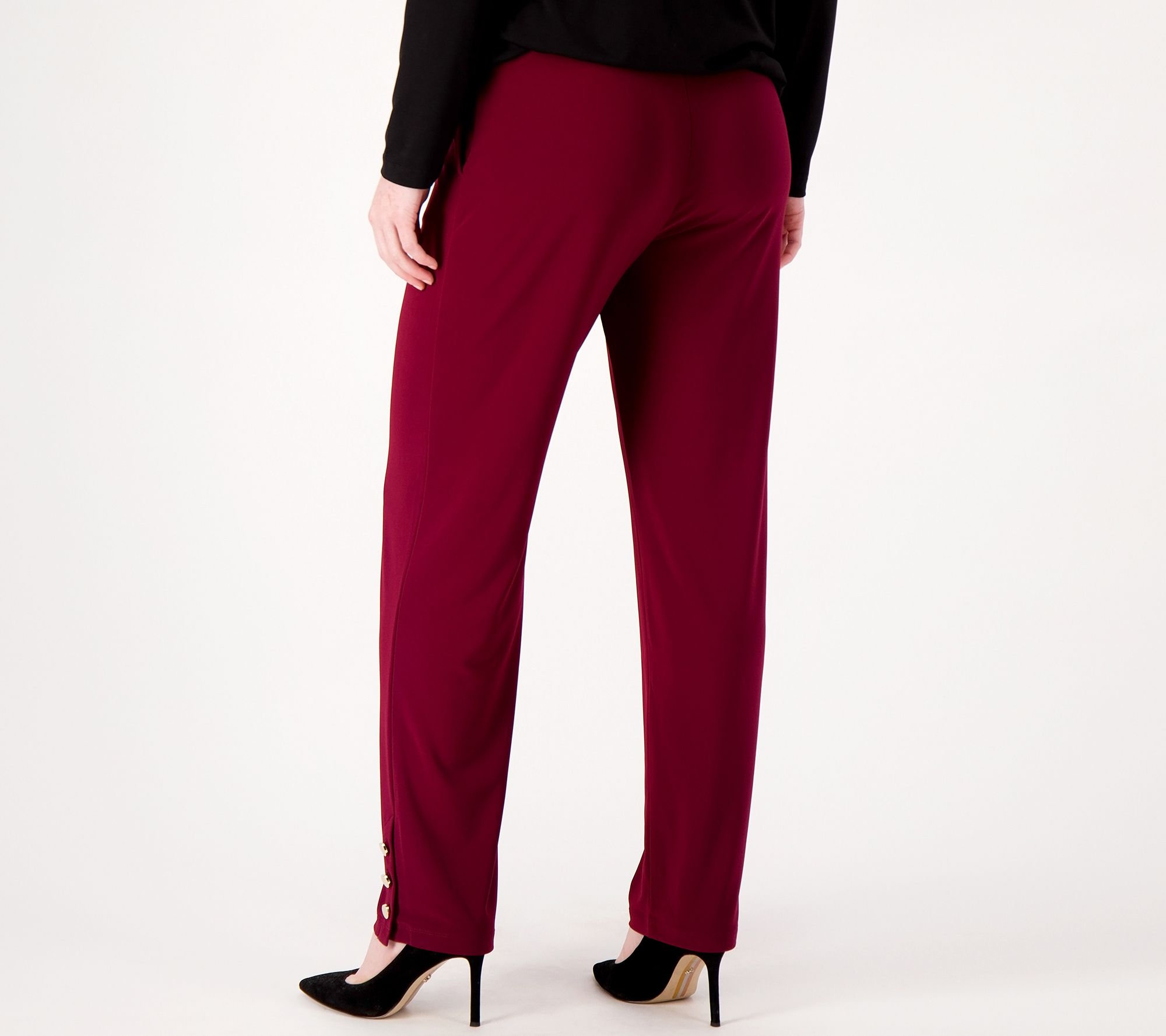 Dennis Basso Regular Italia Knit Straight Leg Pants