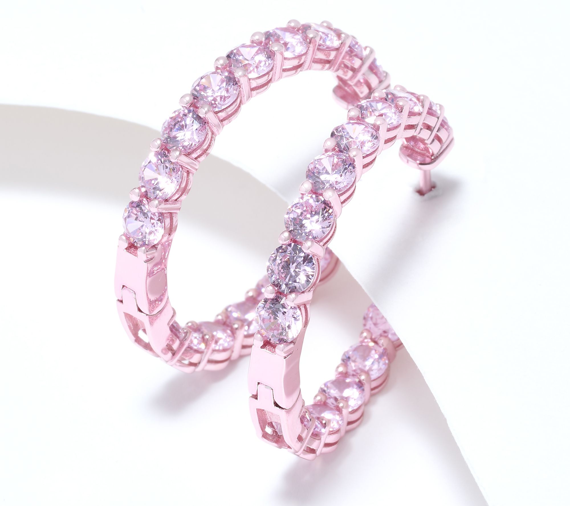 Diamonique x Jennifer Miller Colored Hoop Earrings, Sterling Silver