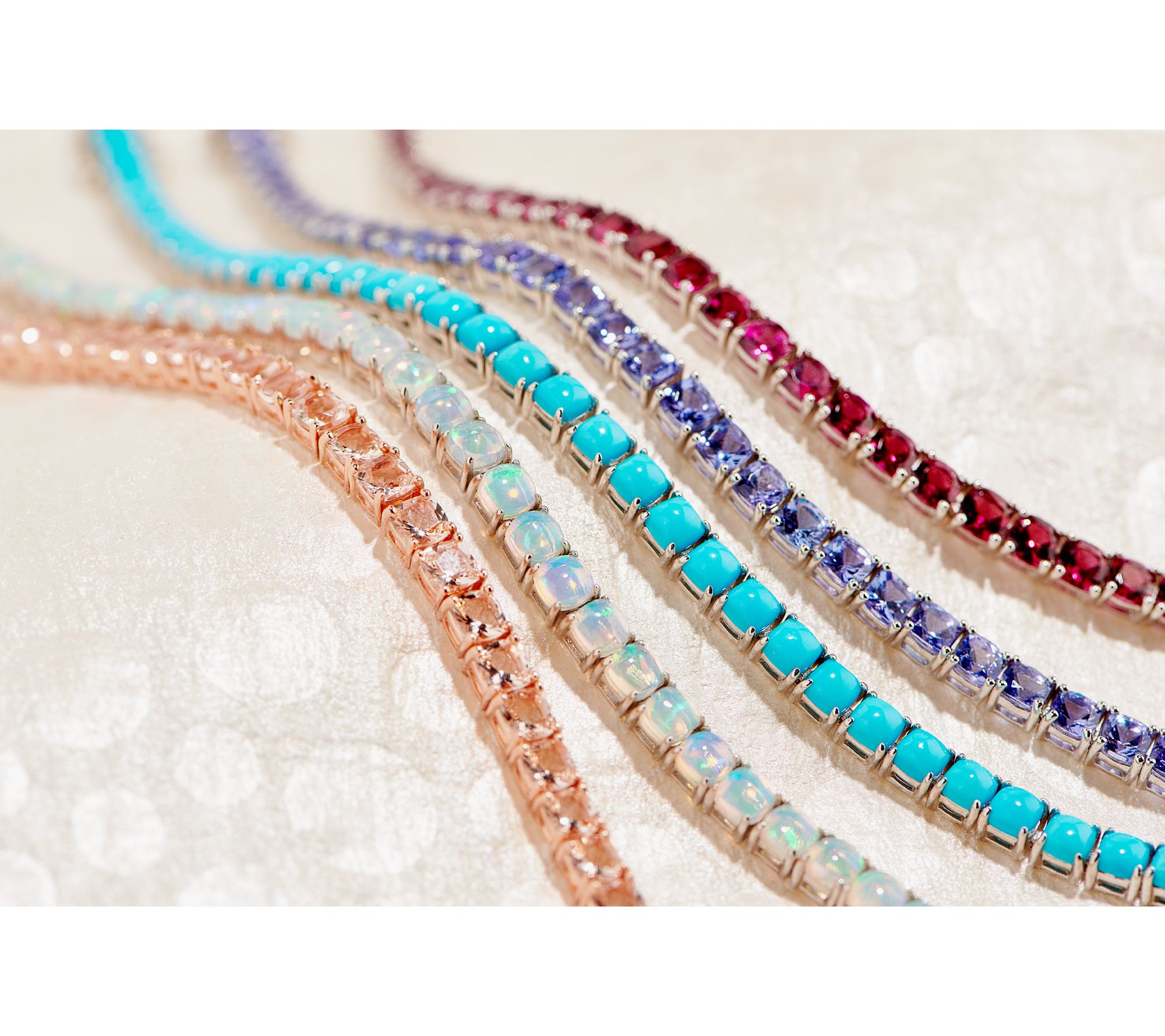 Affinity Gems Cushion Cut Gemstone Tennis Bracelet, Sterling Silver