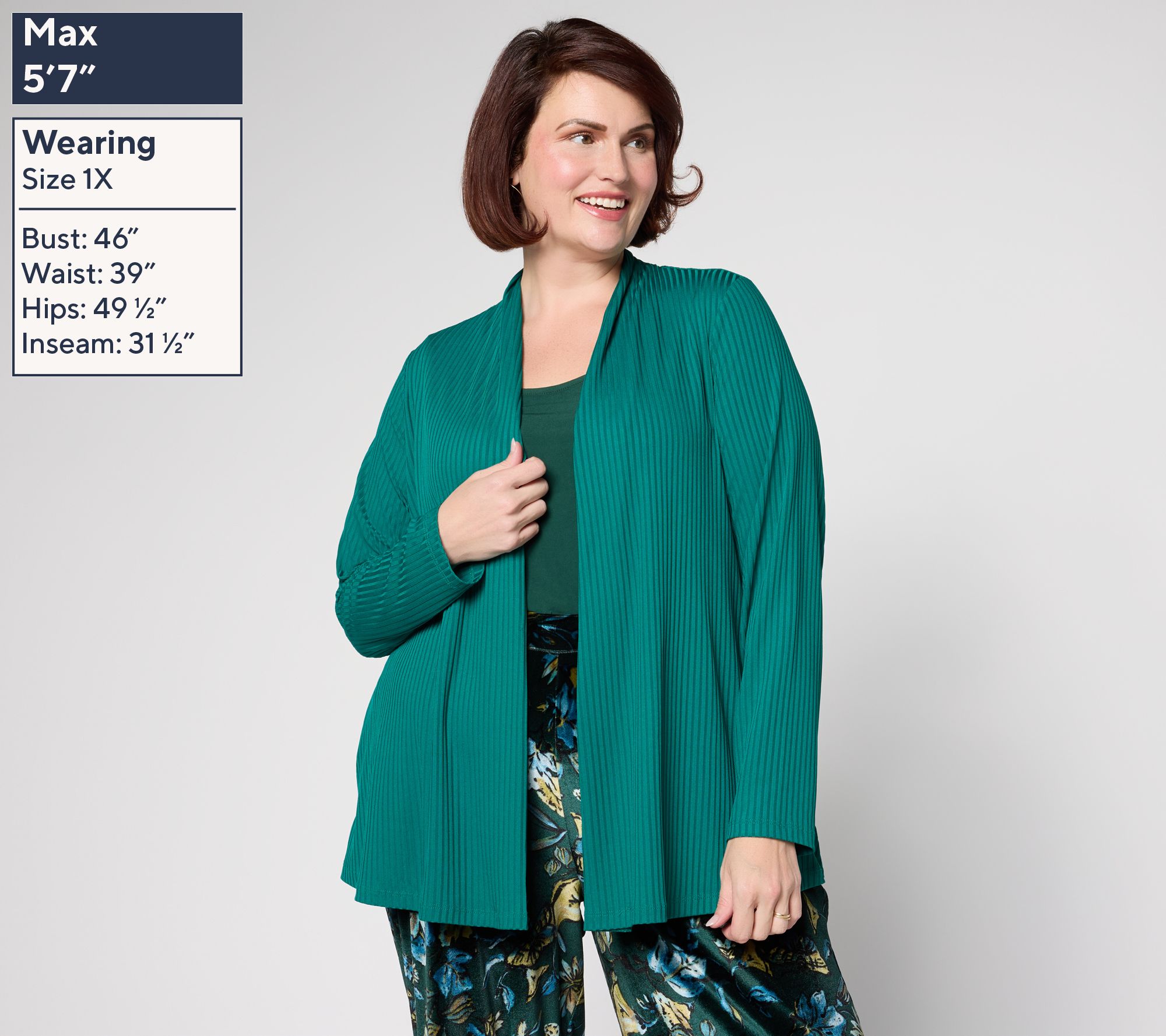 Susan Graver Regular Ribbed Liquid Knit Cardigan with Pockets