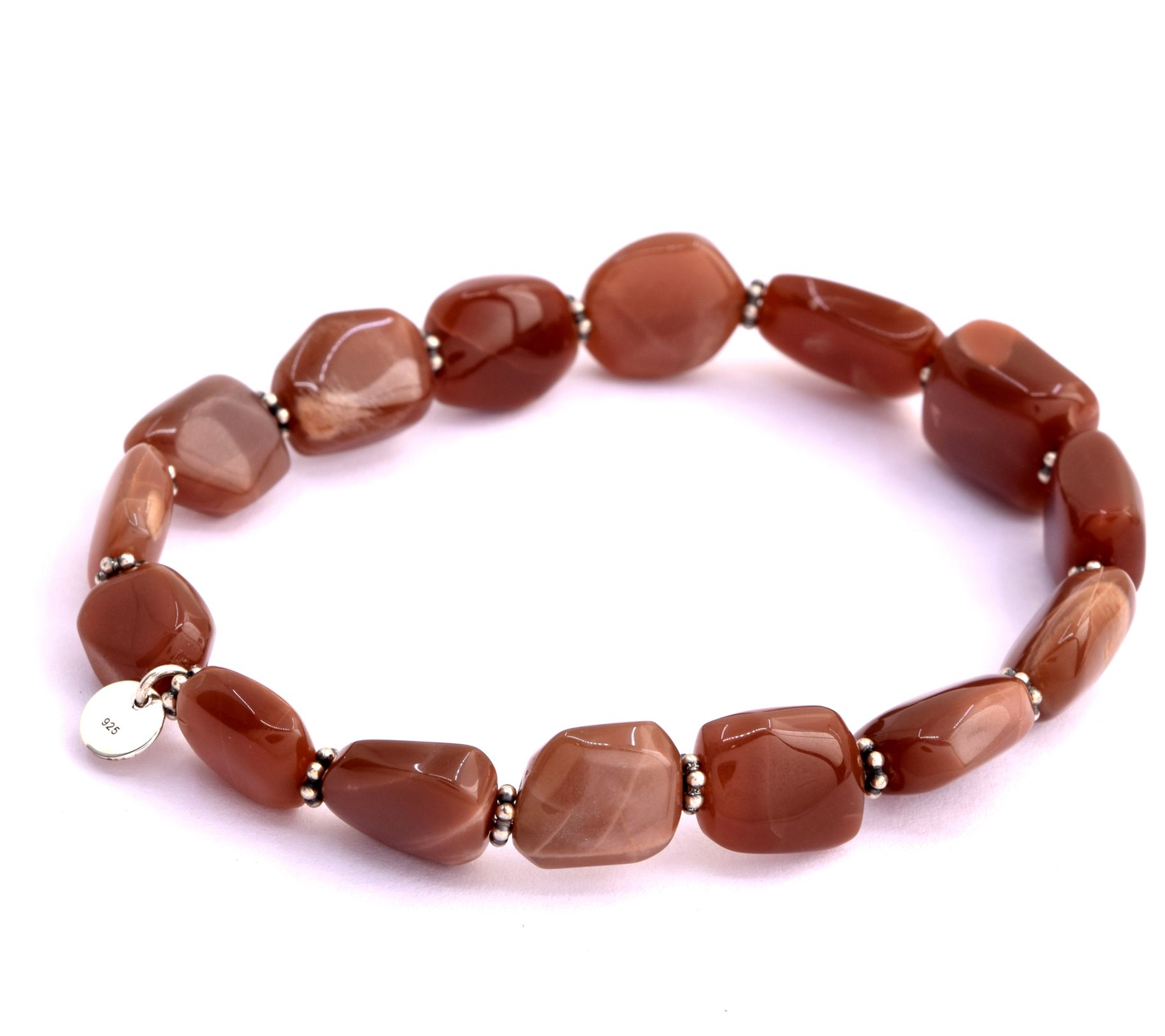 Chocolate Moonstone Smooth Beaded Stretch Bracelet