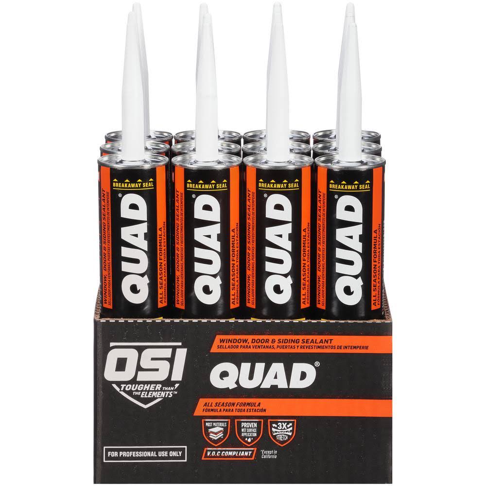 OSI Quad Advanced Formula 10 fl. oz. Brown #245 Exterior WINDOW, DOOR, and Siding Sealant (12-Pack) 1637033