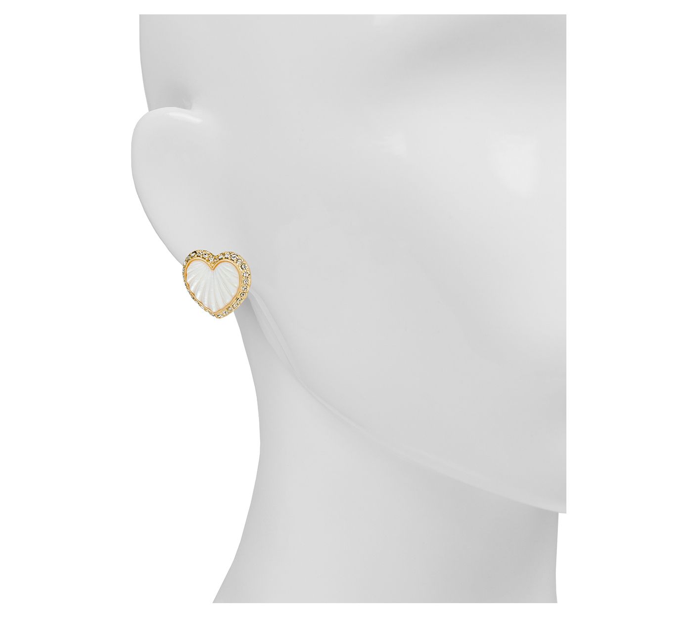 Patricia Nash Lovely Heart Button Clip On Earrings