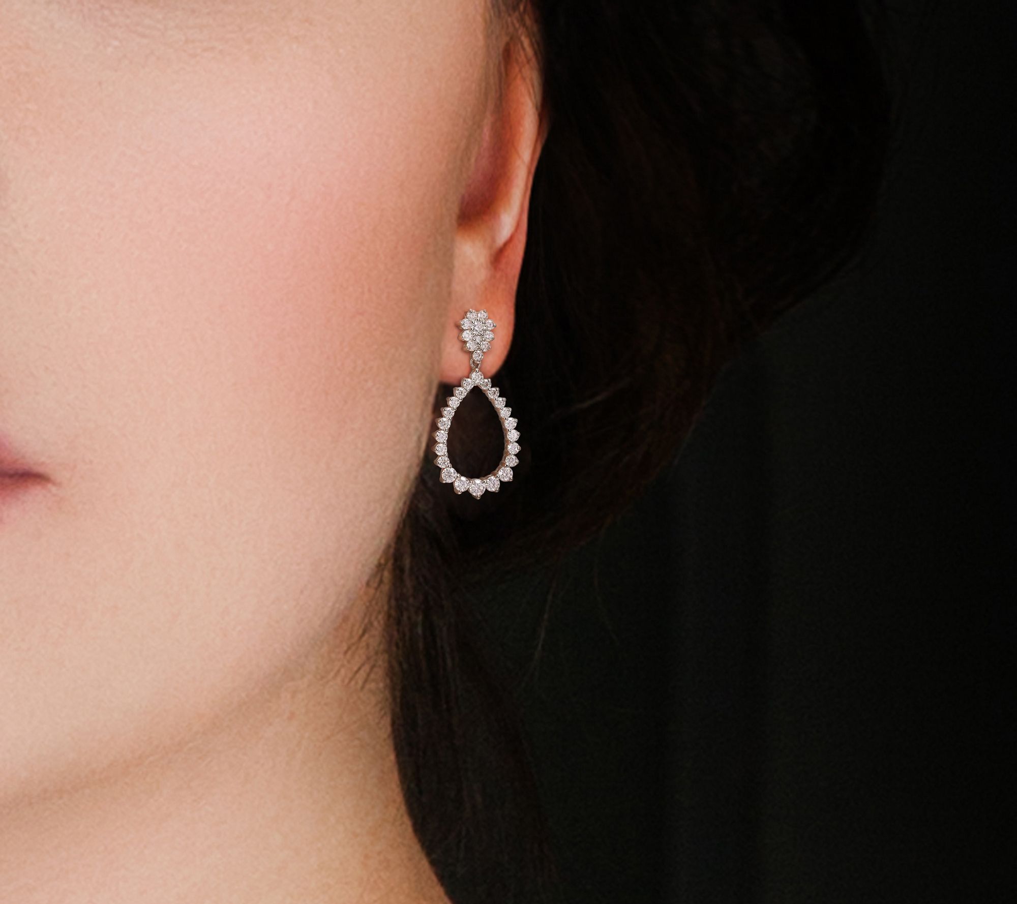 MoissanIce Moissanite 1.90 cttw Teardrop Dangle Earrings