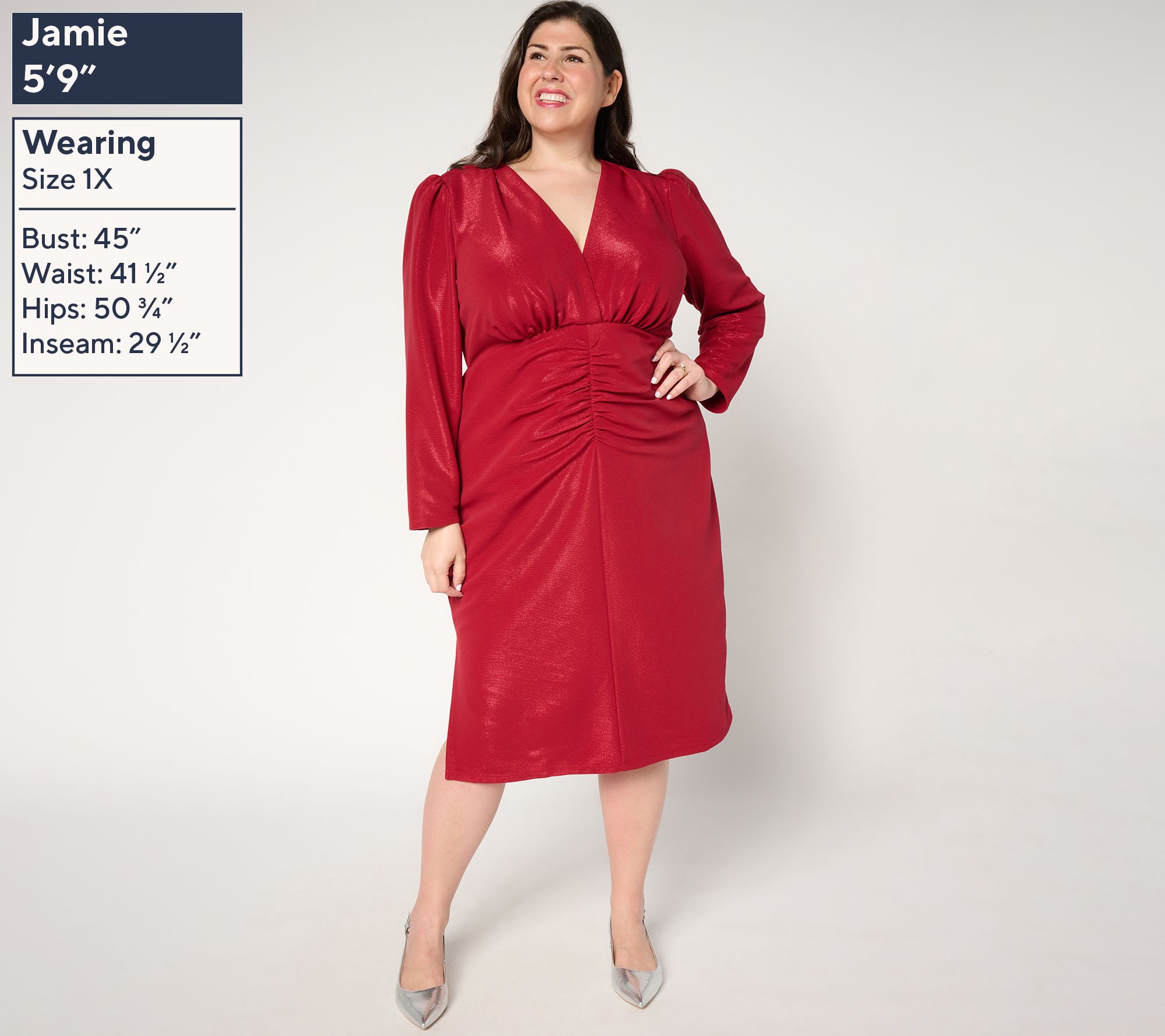 Dennis Basso Foil Print Italia Knit Dress with Ruching