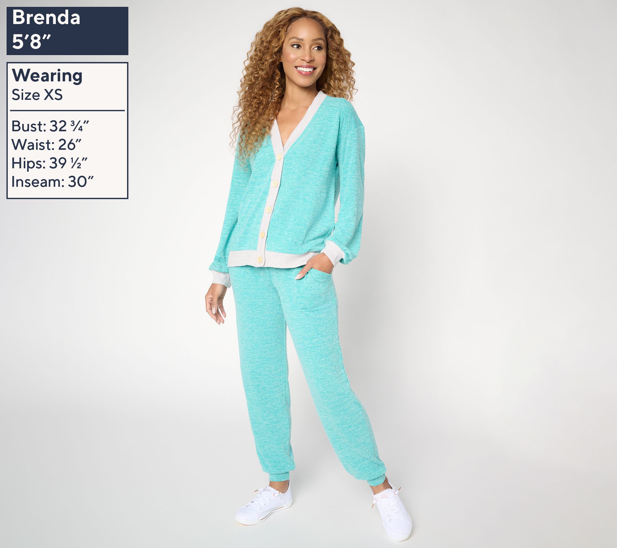 MUK LUKS Brushed Sweater Button-Up Lounge Set