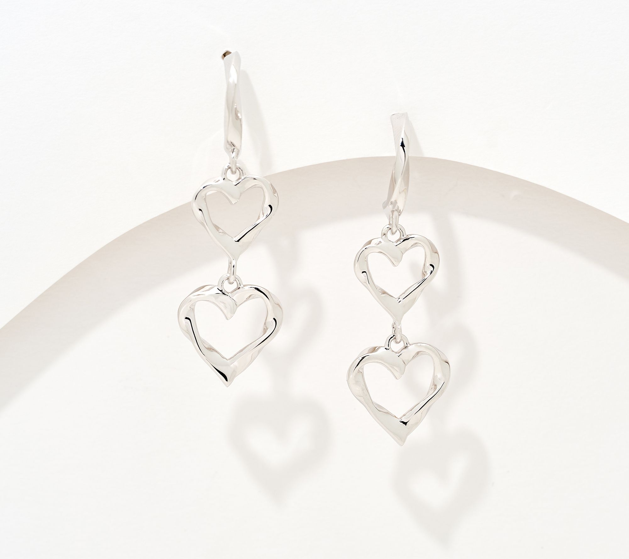 Christian James by Scott Grimes Sterling Silver Double Heart Drop Earrings