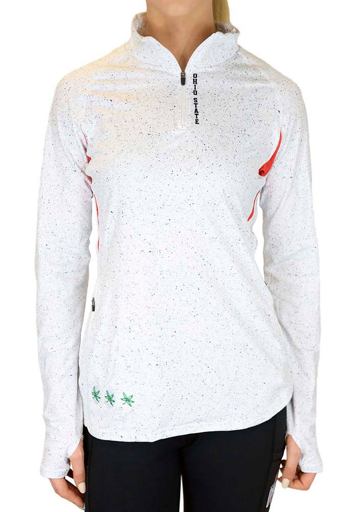 OSU-1007 - The Ohio State University White Noise 1/4 Zip Pullover/White XX-Large