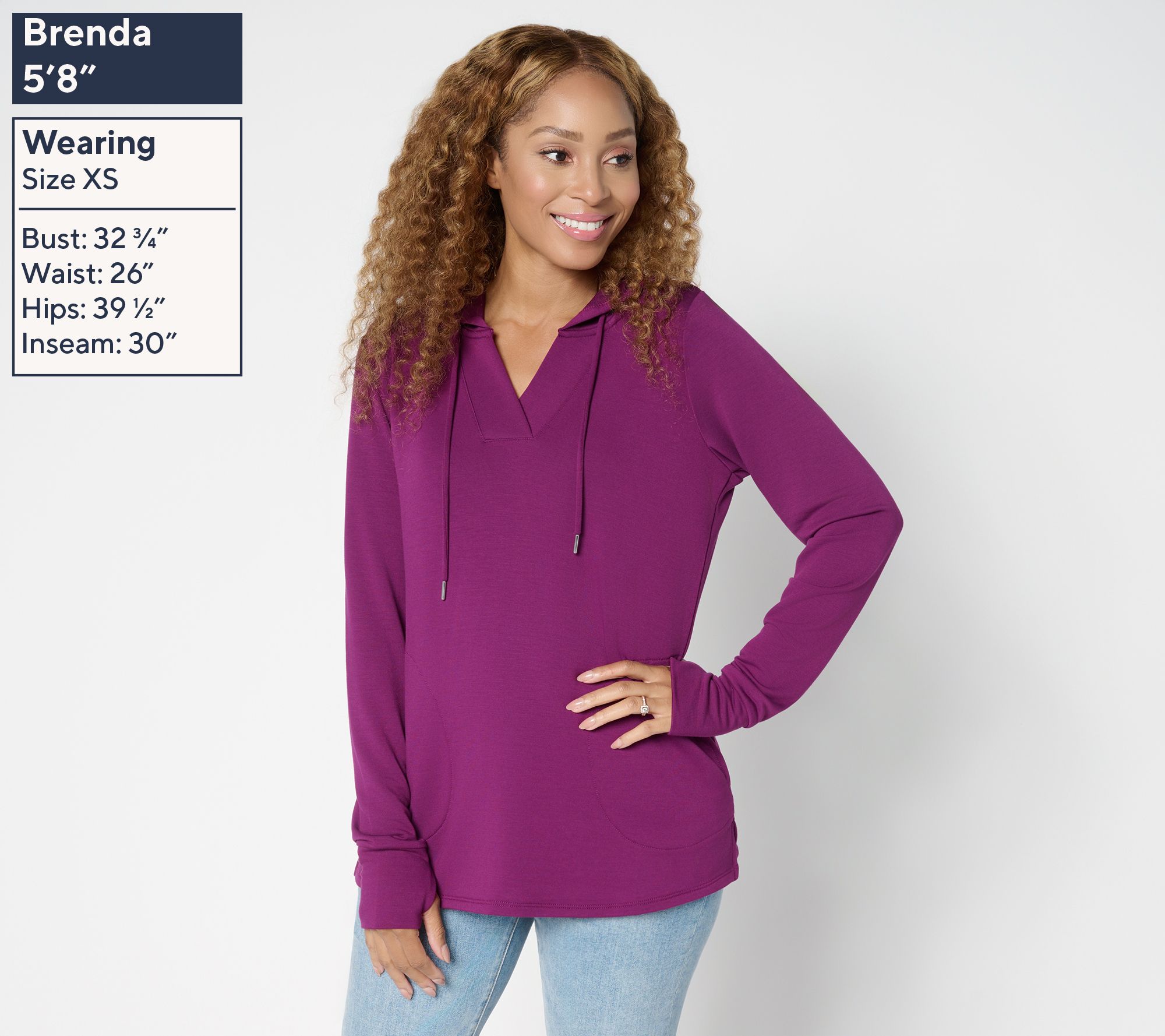 Brandis Dress Out Loud Acquitted Knit Split Neck Hoodie