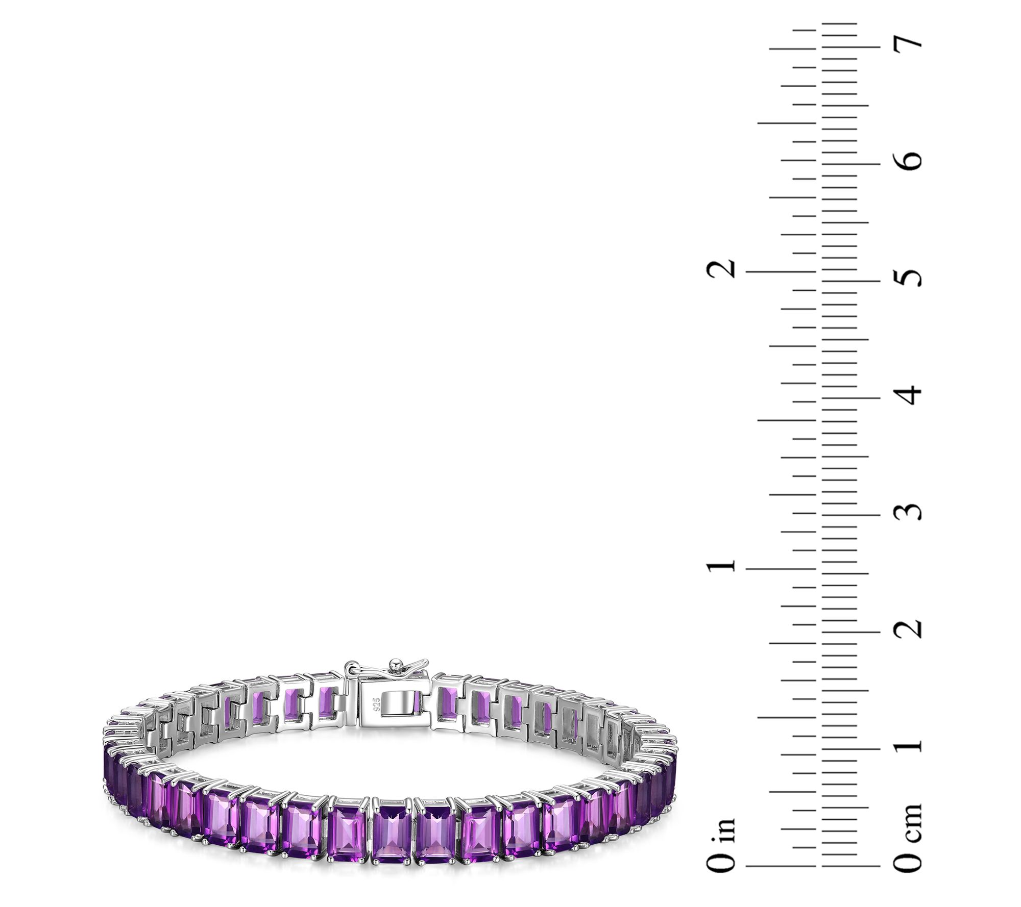 Affinity Gems Emerald Cut Gemstone Tennis Bracelet, Sterling