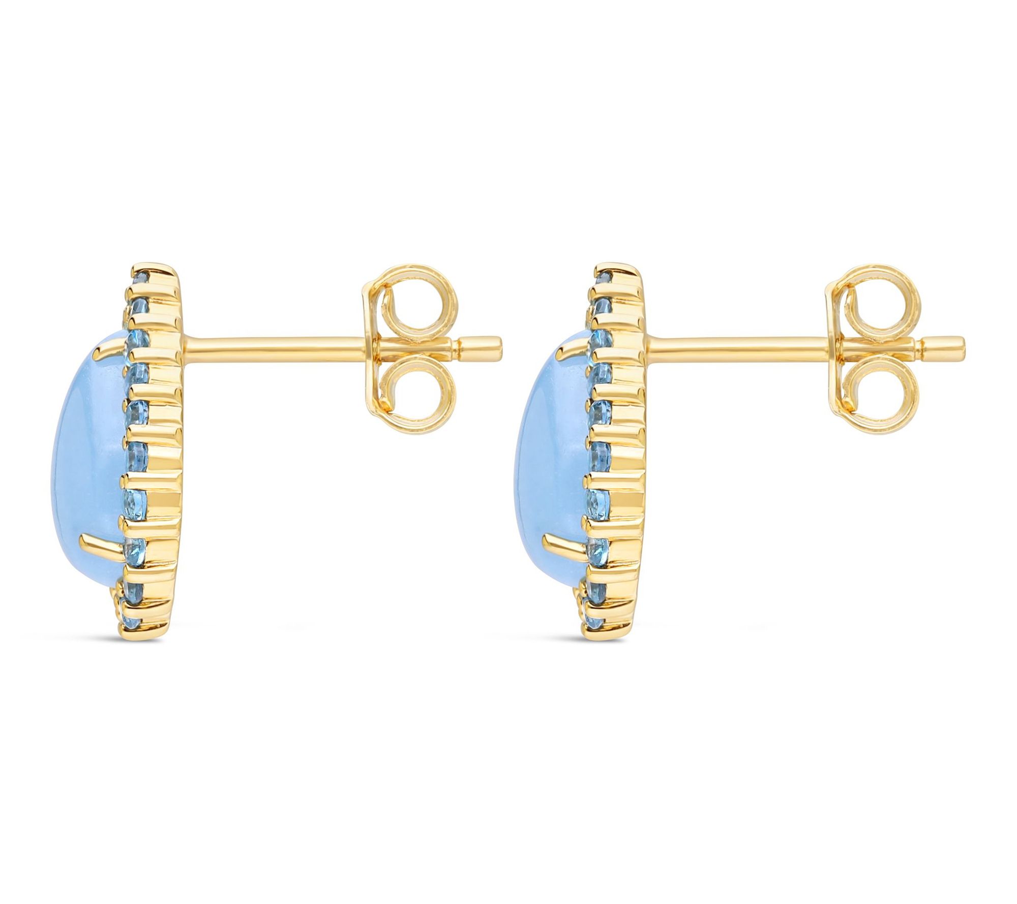 Ariva Sterling Blue Jadeite & Blue Topaz Delphine Earrings