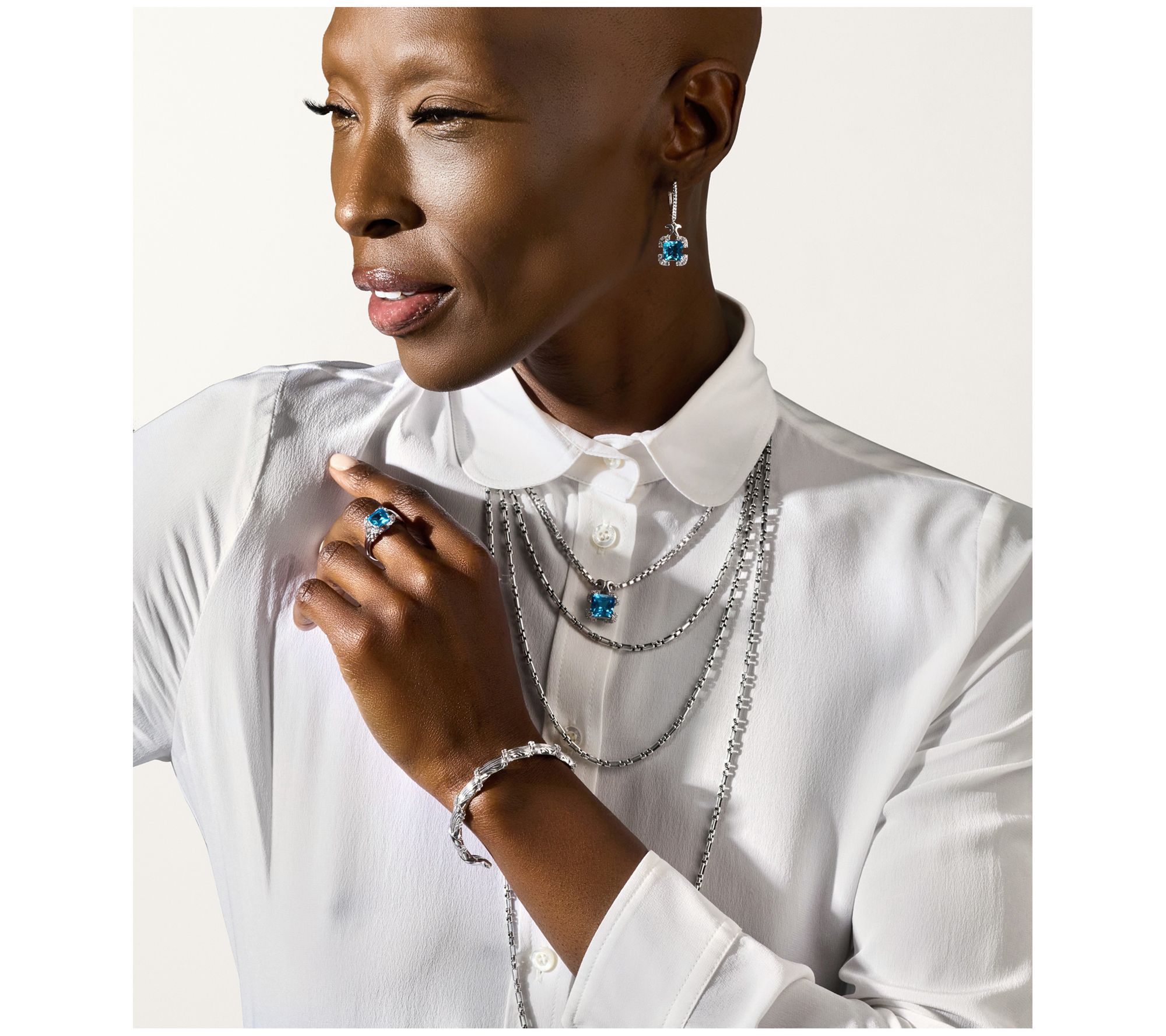 Christian James by Scott Grimes Sterling Silver Princess-Cut Earrings