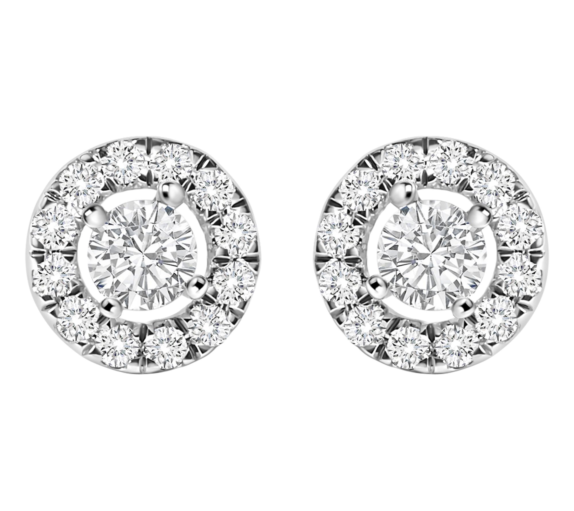 Haus of Brilliance Lab Grown Diamond Halo Earrings, 14K Gold