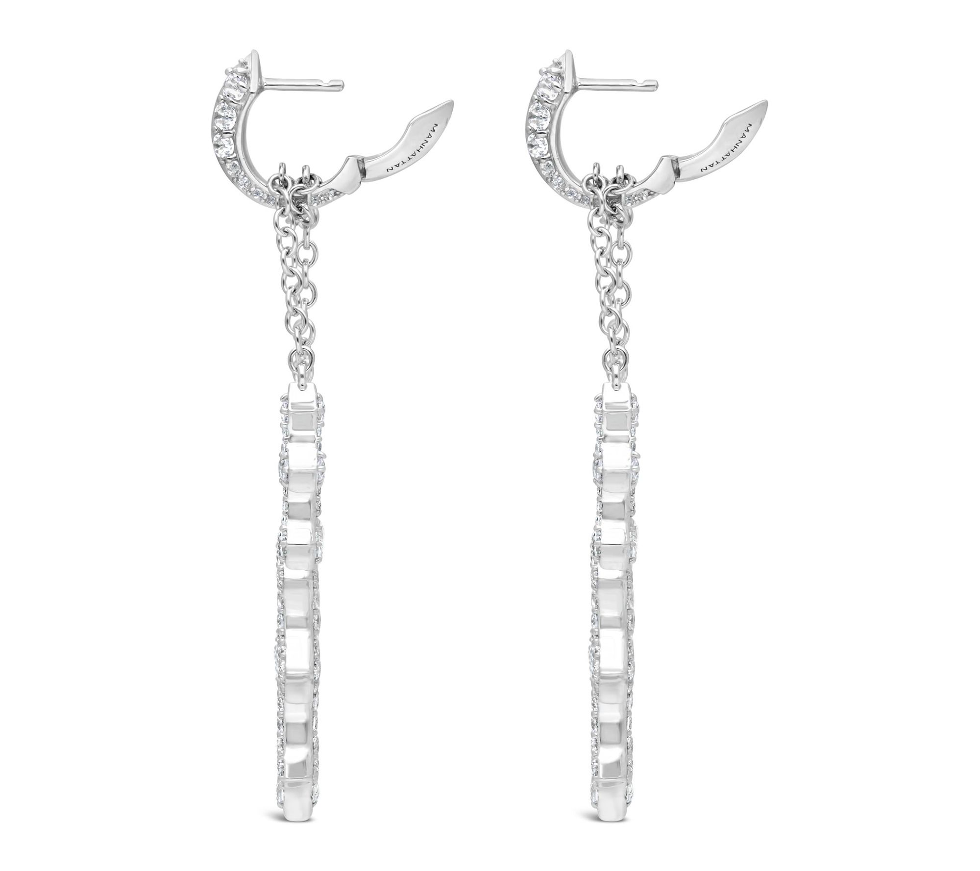 Margo Manhattan Sterling White Topaz FAITH Cross Earrings