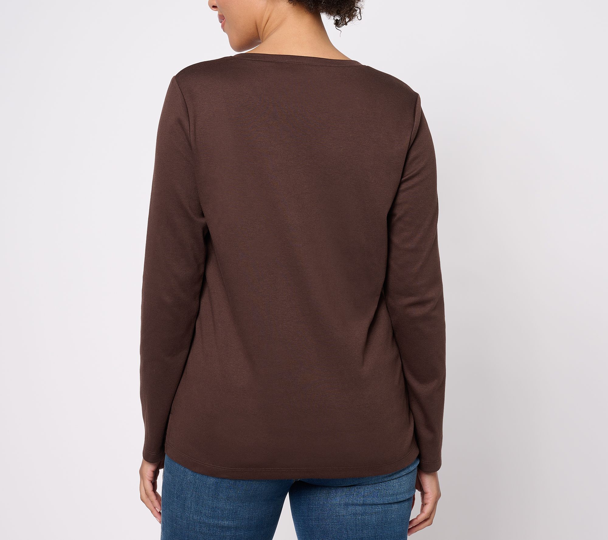 Quacker Factory Fall Bling Thing Long Sleeve Top