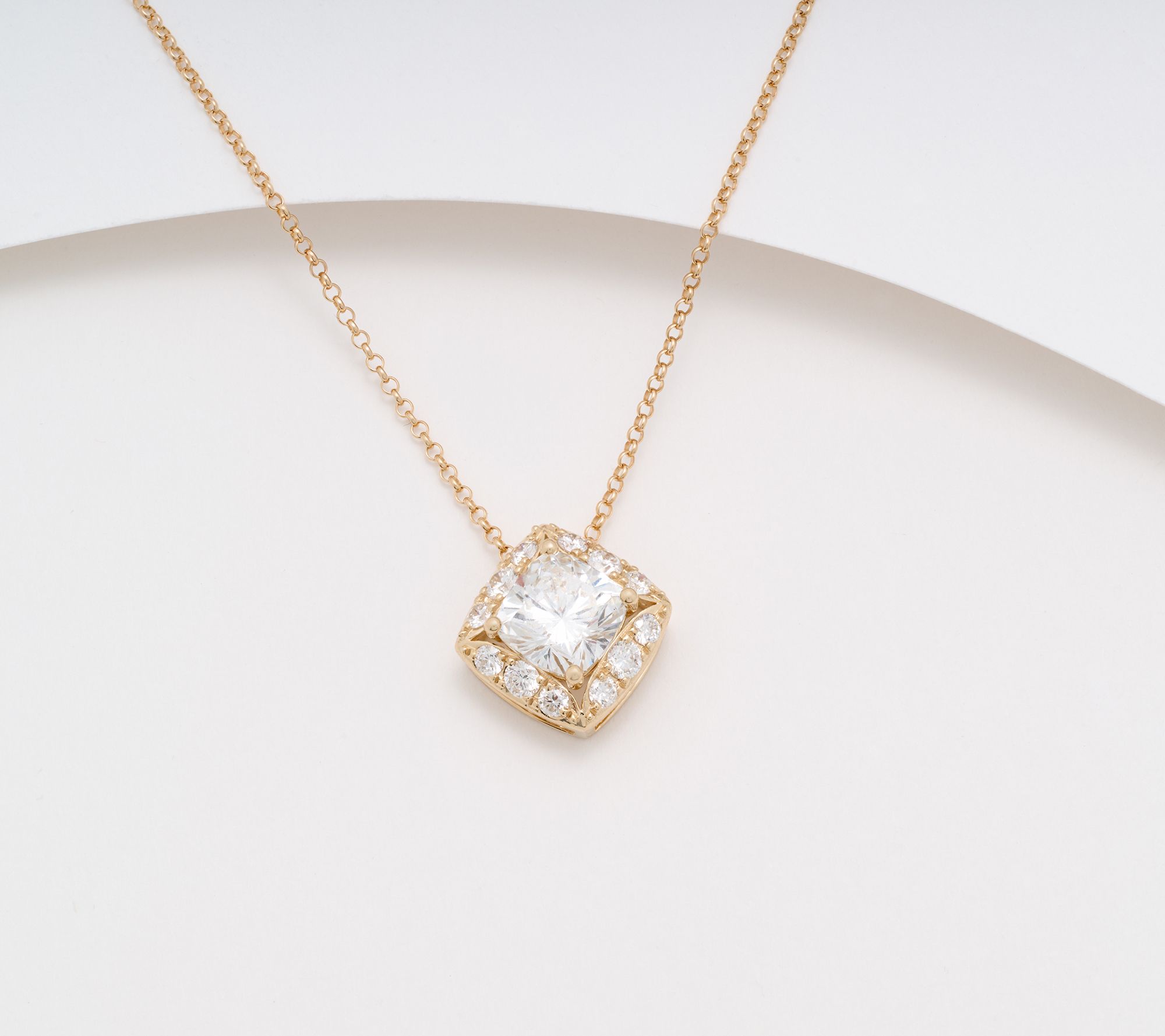 Brilliant Rose by Fire Light Lab Grown Diamond 2.5cttw Necklace, 14K