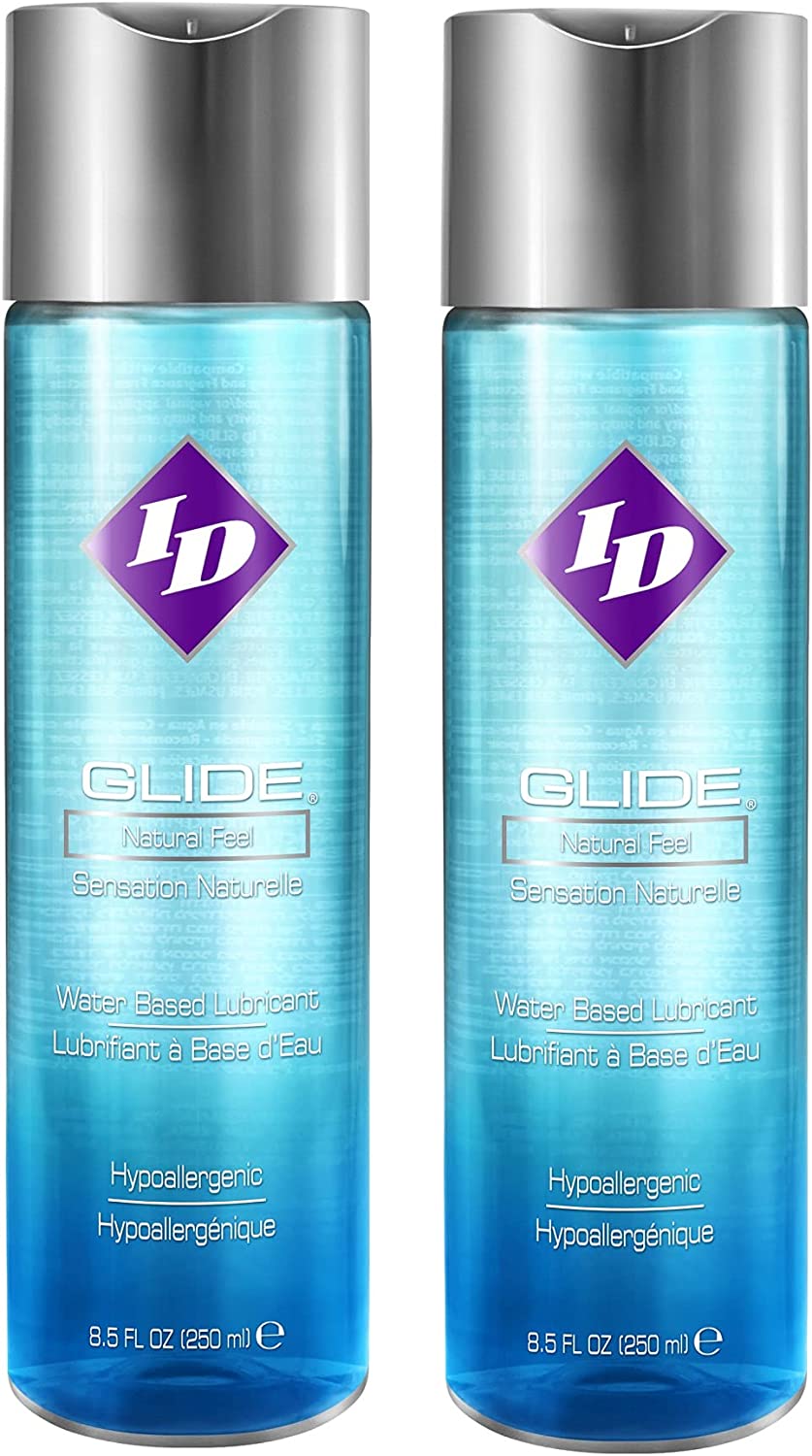 ID Lubricants Glide 128 Fl Oz Natural Feel Water-Based Personal Lubricant, Clear, 128 Oz