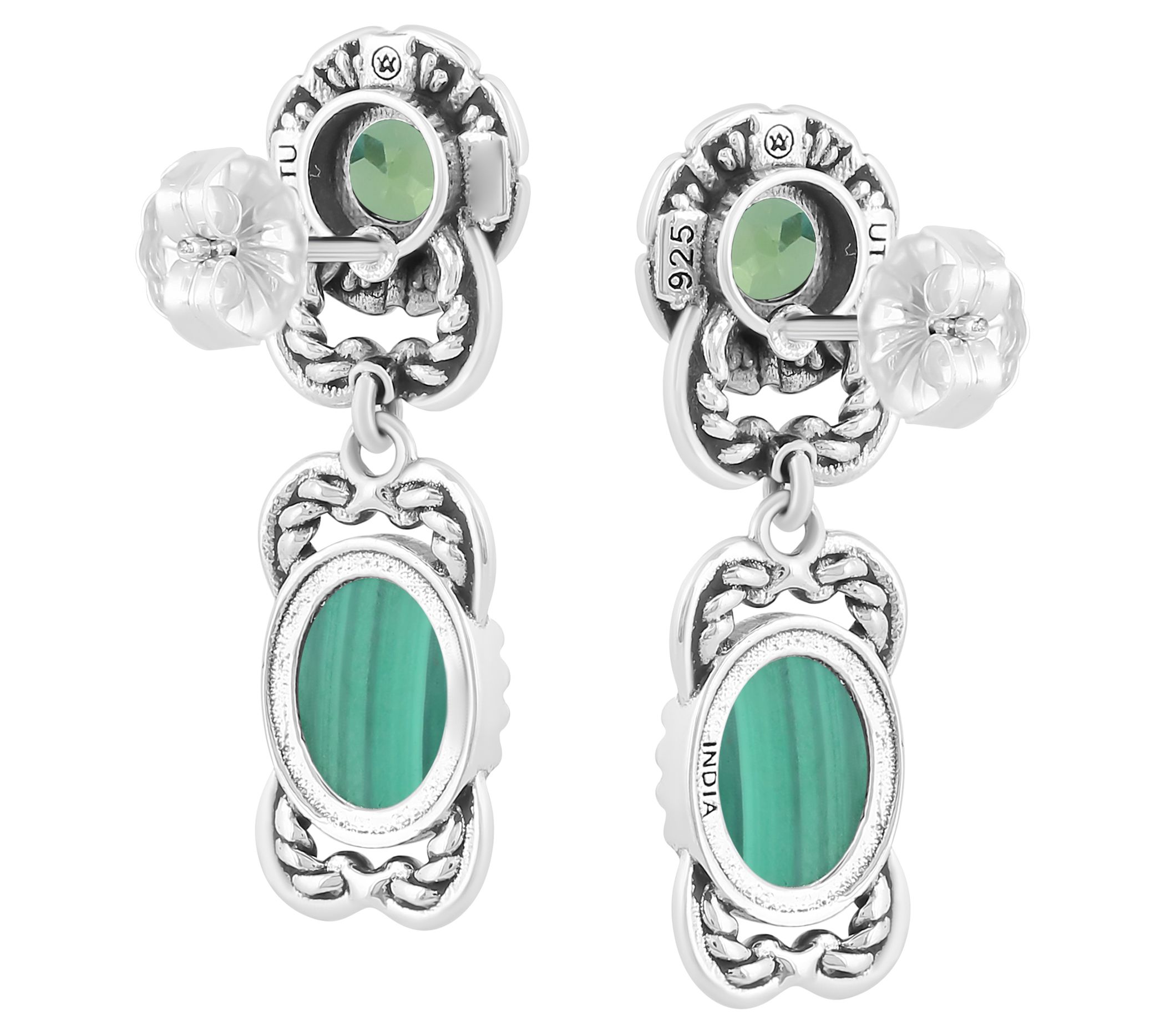 American West Sterling Gemstone Desert Bloom Dangle Earrings