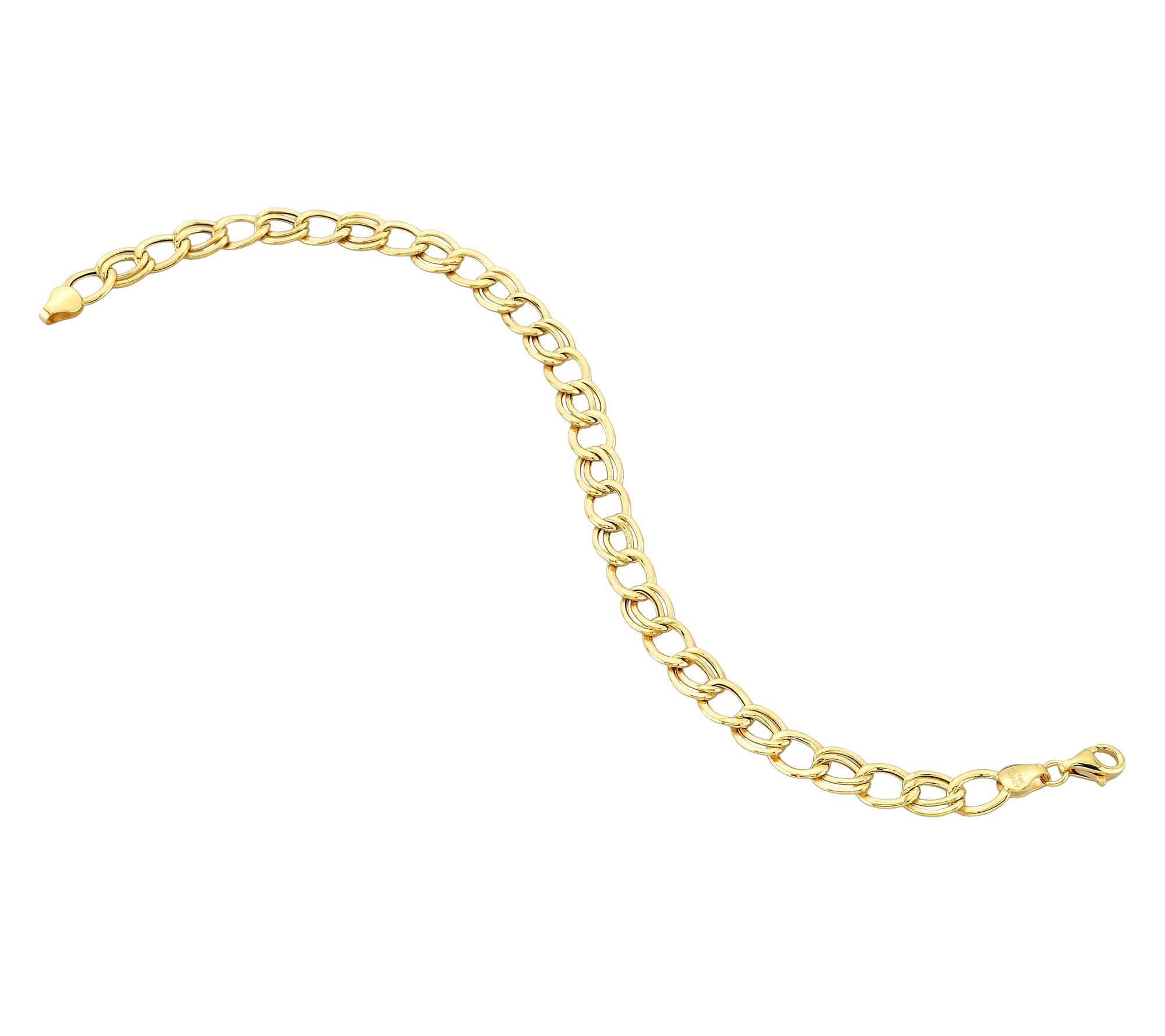 Adorna 14K Gold Polished Double Oval Link Bracelet