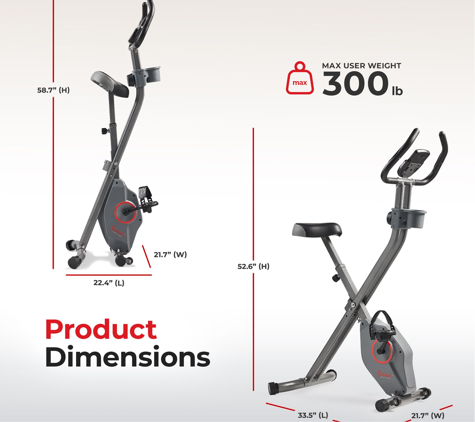 Sunny Fitness Foldable Magnetic X-Bike Pro