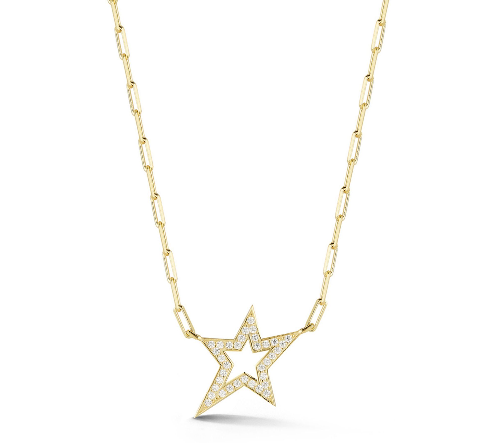 Sterlina Silver Open Star Necklace, Sterling