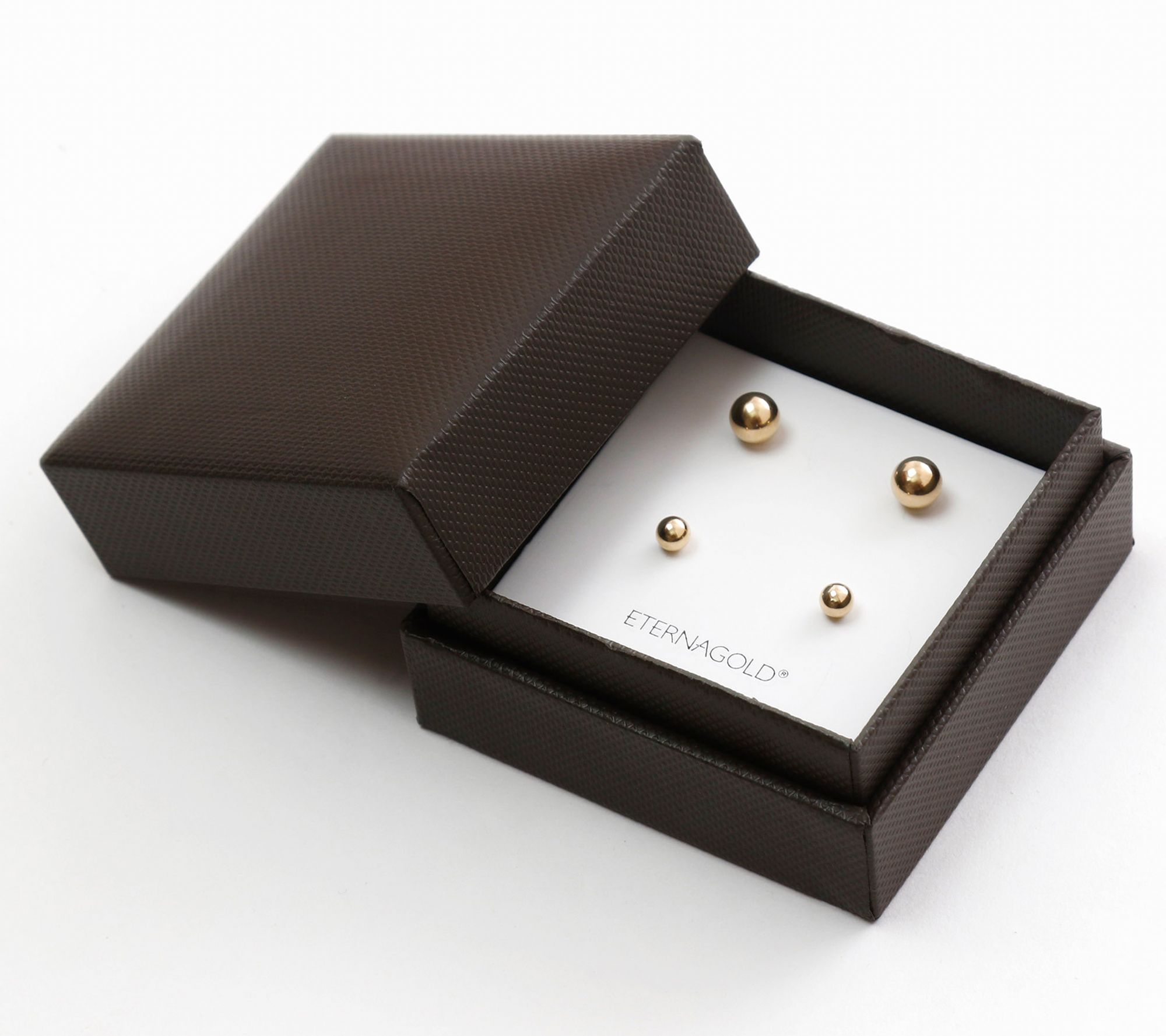 EternaGold Set of 2 Polished Stud Earrings, 14