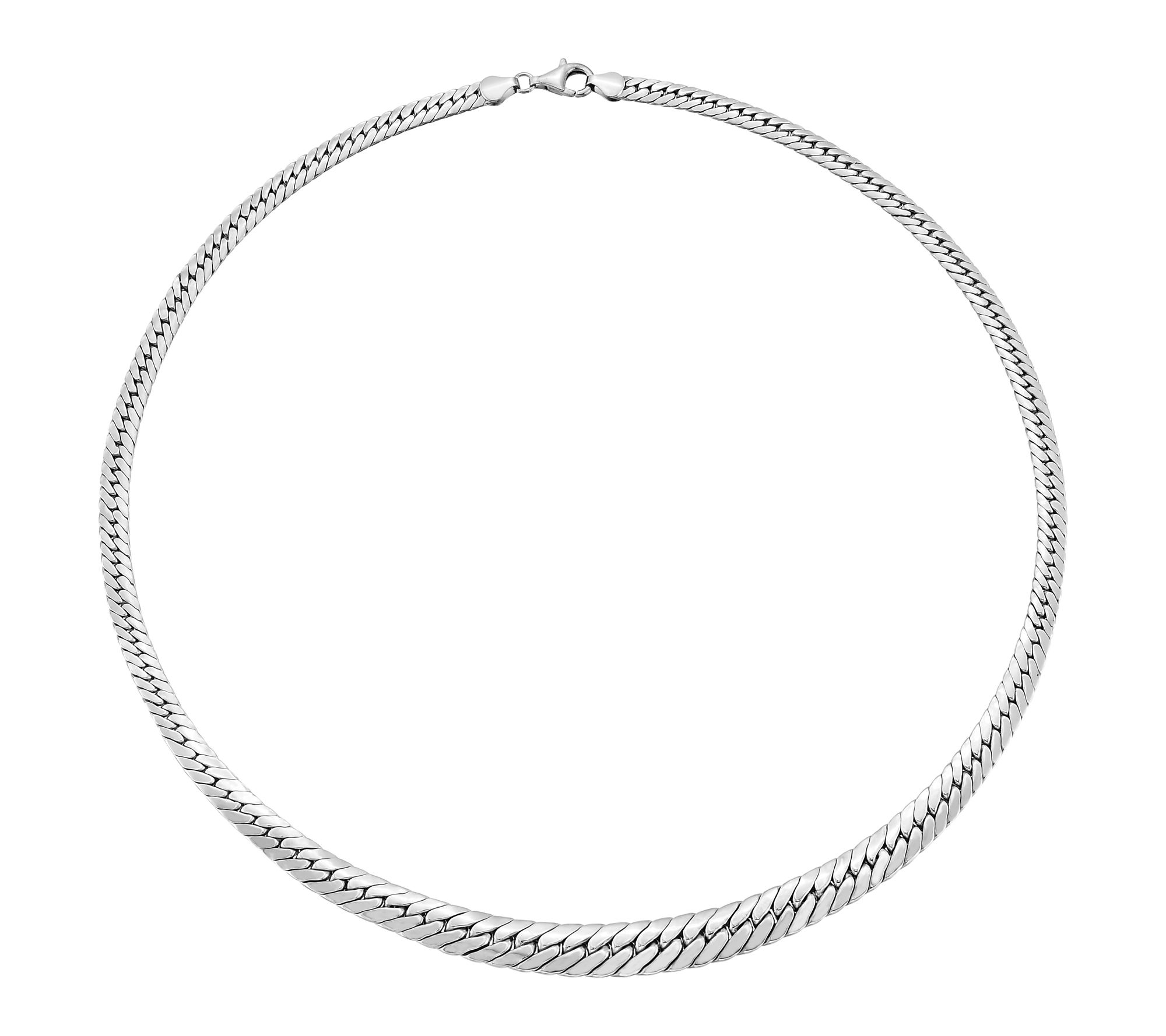 Silver Style Polished Graduated Curb Link 20