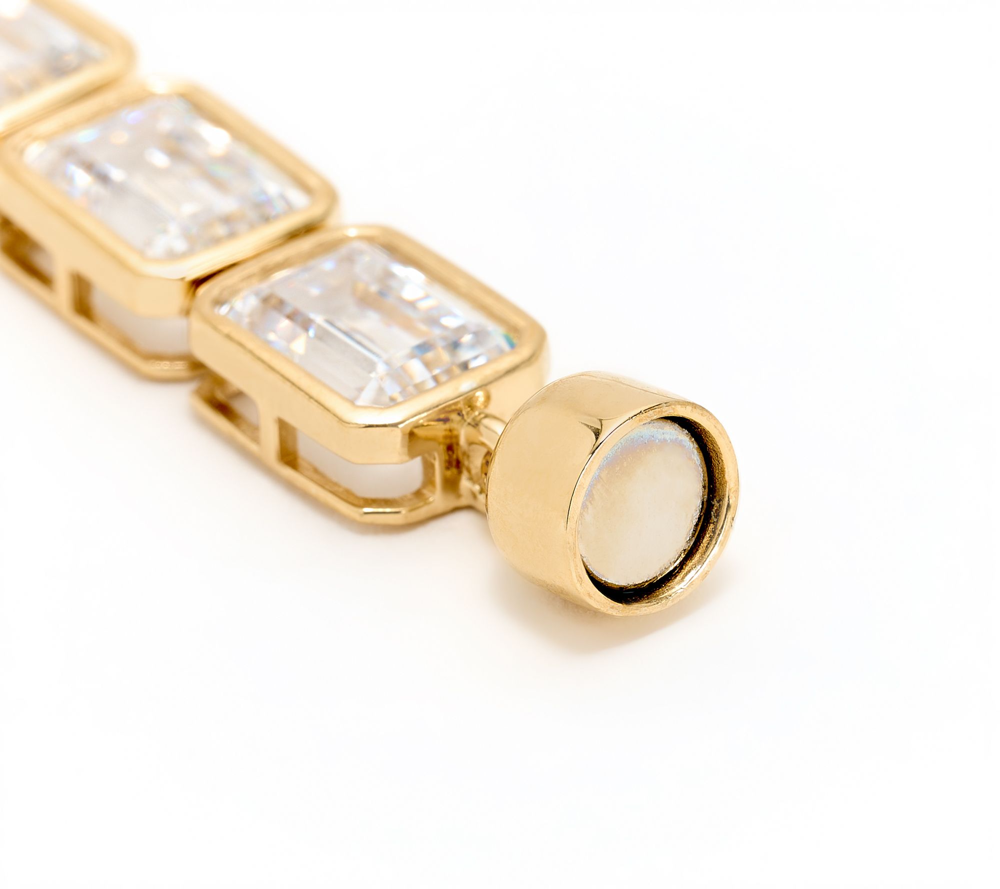 Diamonique Classics Emerald Bezel Set Tennis Bracelet, Sterl