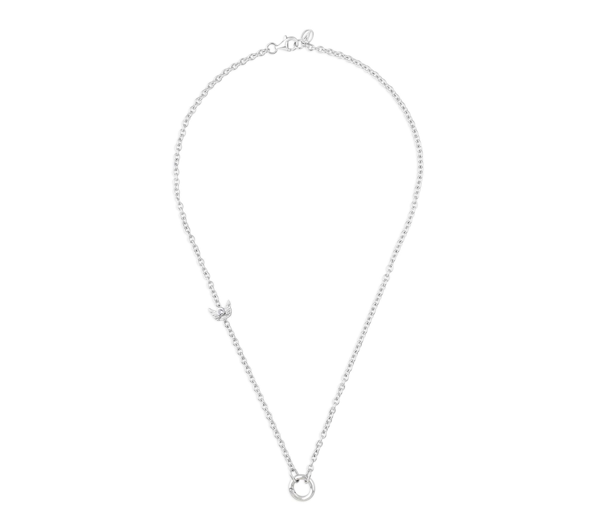 Goddaughters Sterling Angel on my Shoulder Charm Necklace